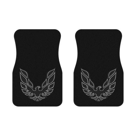 Dark Grey, WS-6 WS6, Black Grey Logo, Firebird Trans Am, Set of 2 Mats,Car,Gift