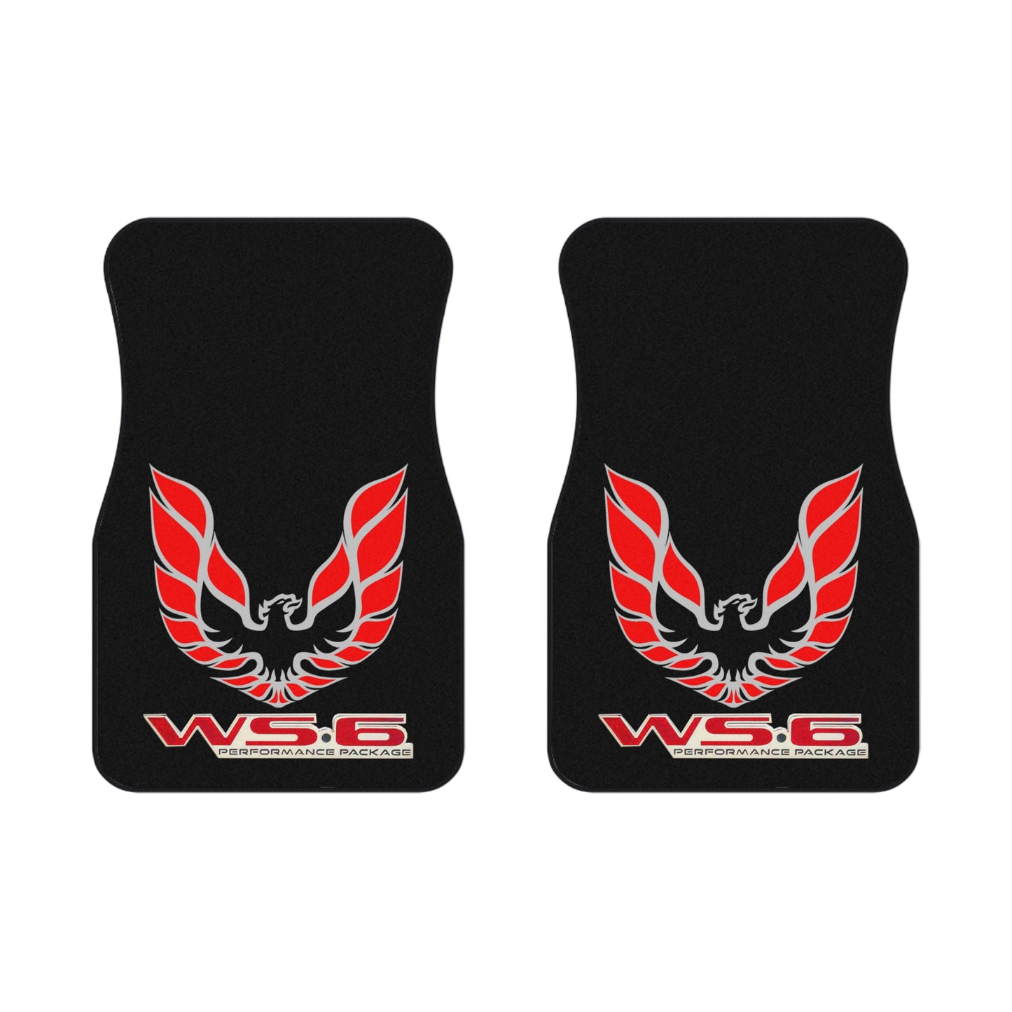 Dark Grey, WS-6 WS6, Red Logo, Firebird Trans Am, Set of 2 Car Mats,Gift