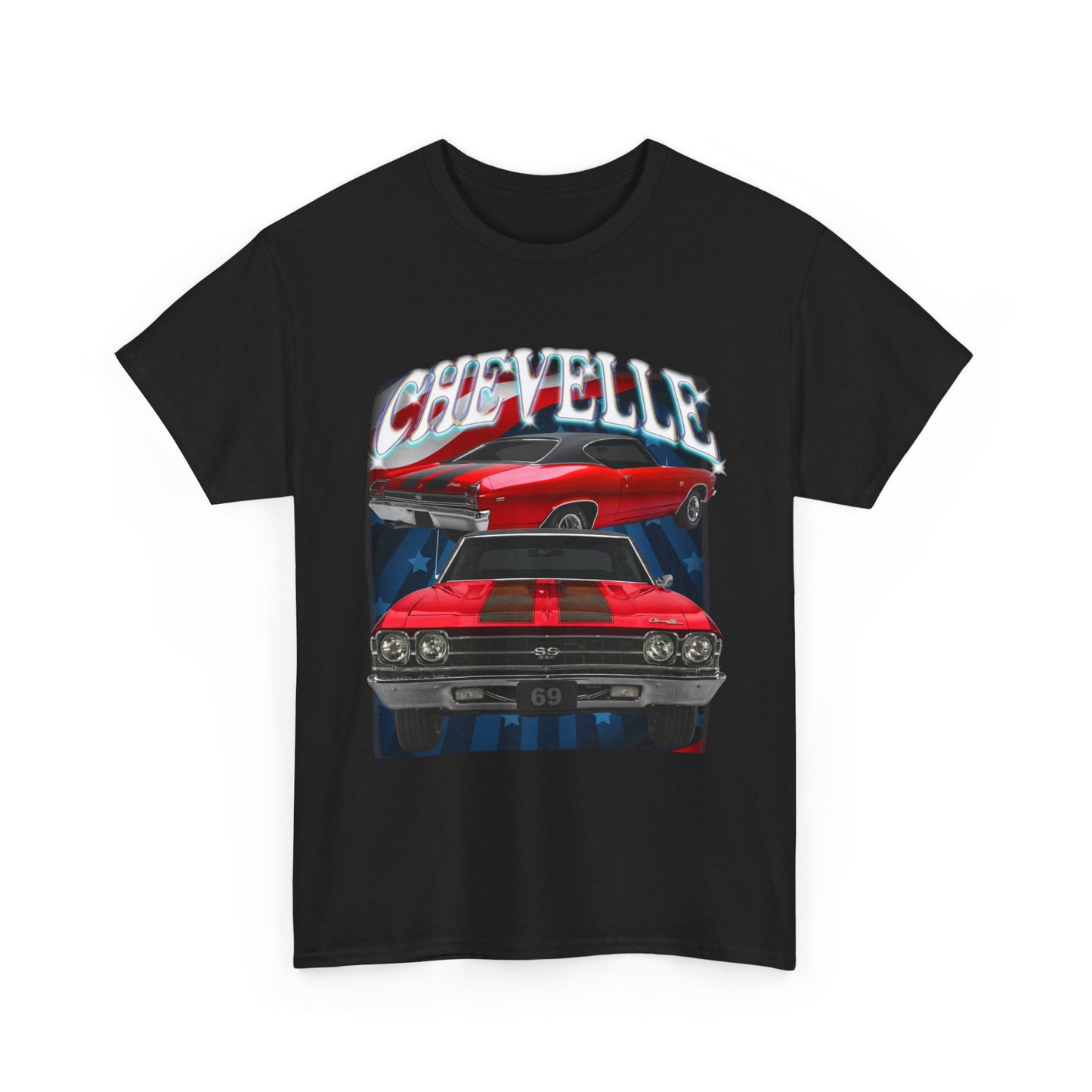 Red 1969,black stripes,Chevelle Heavy Cotton Tee T Shirt,Gift