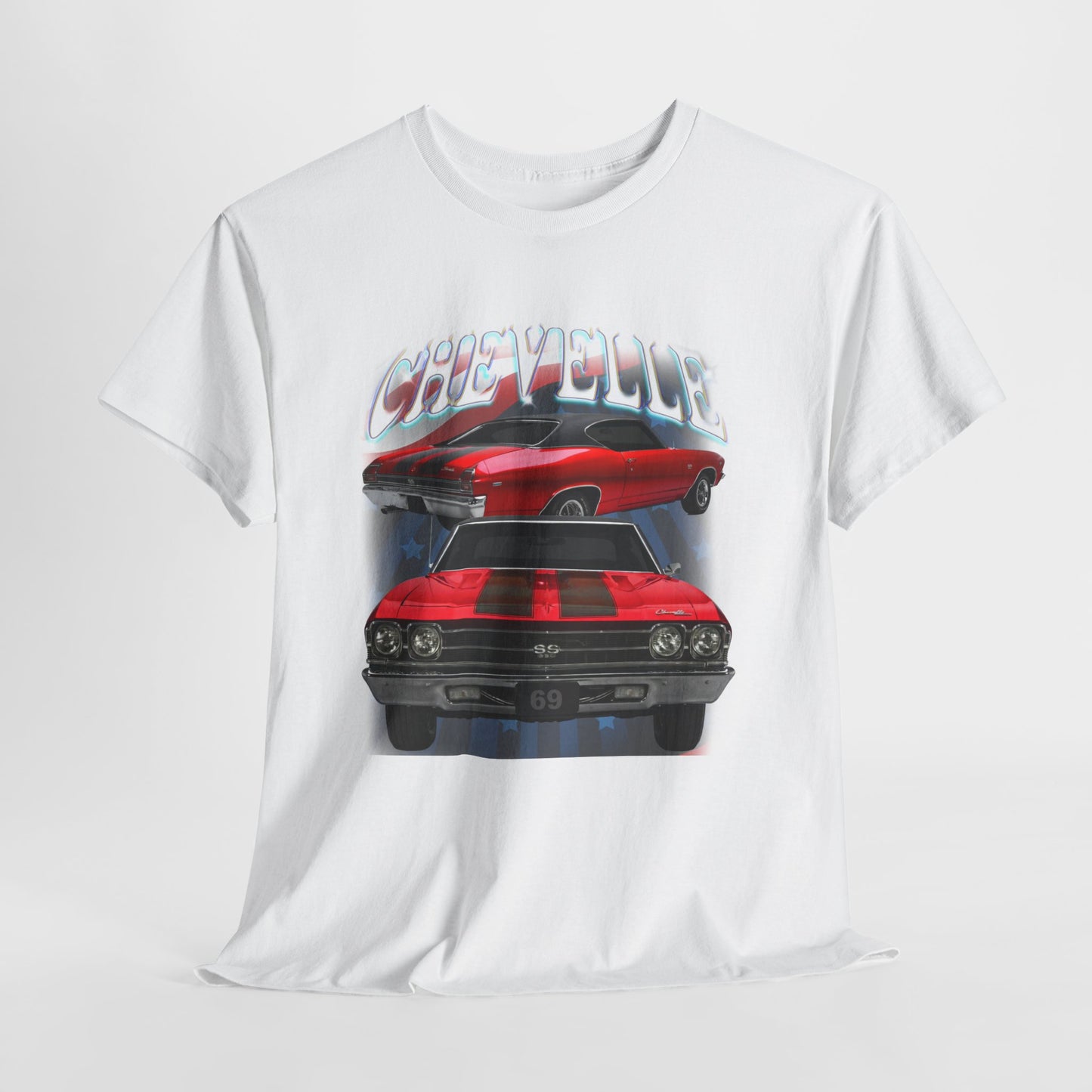 Red 1969,black stripes,Chevelle Heavy Cotton Tee T Shirt,Gift