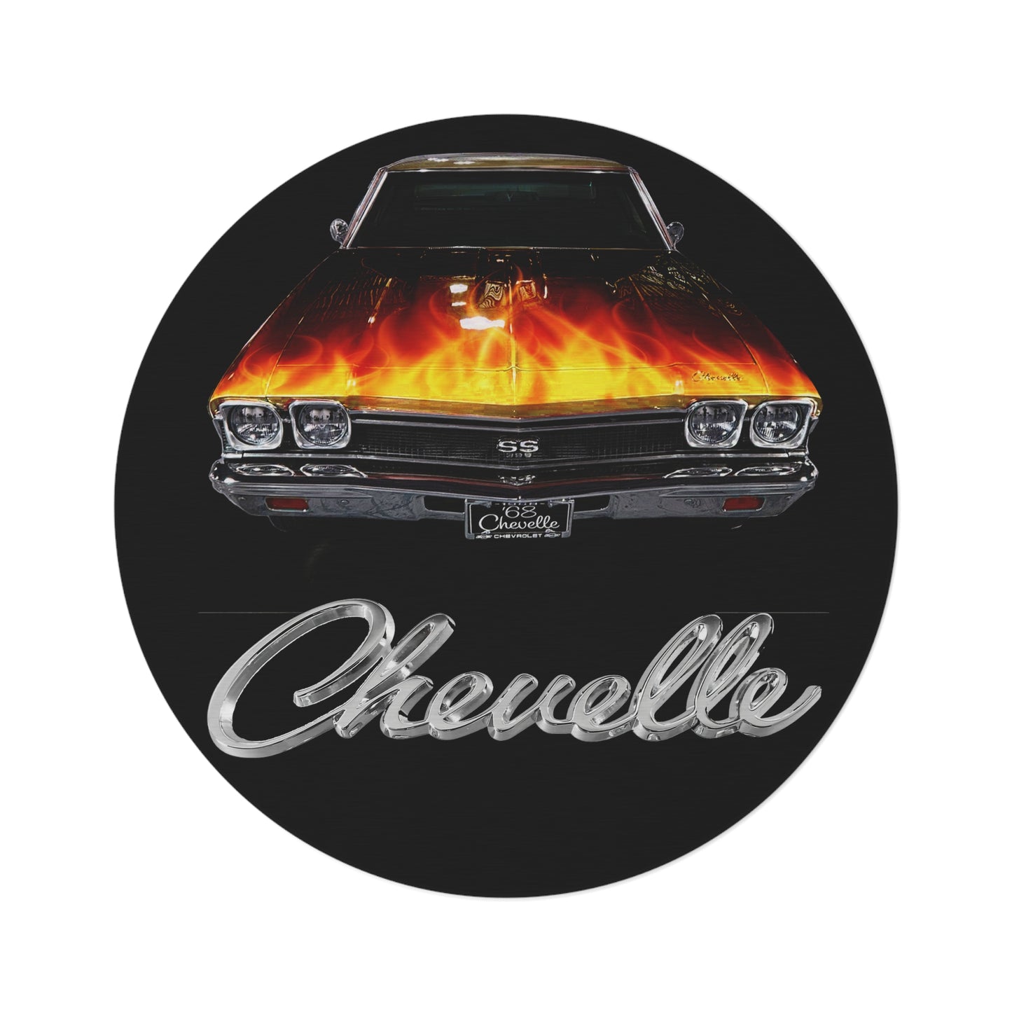 1968 Chevelle Round Rug Car Guy Gift Man Cave Office Firebird Trans Am Classic Muscle Car Guy Gift,lover,Camaro,hot rod