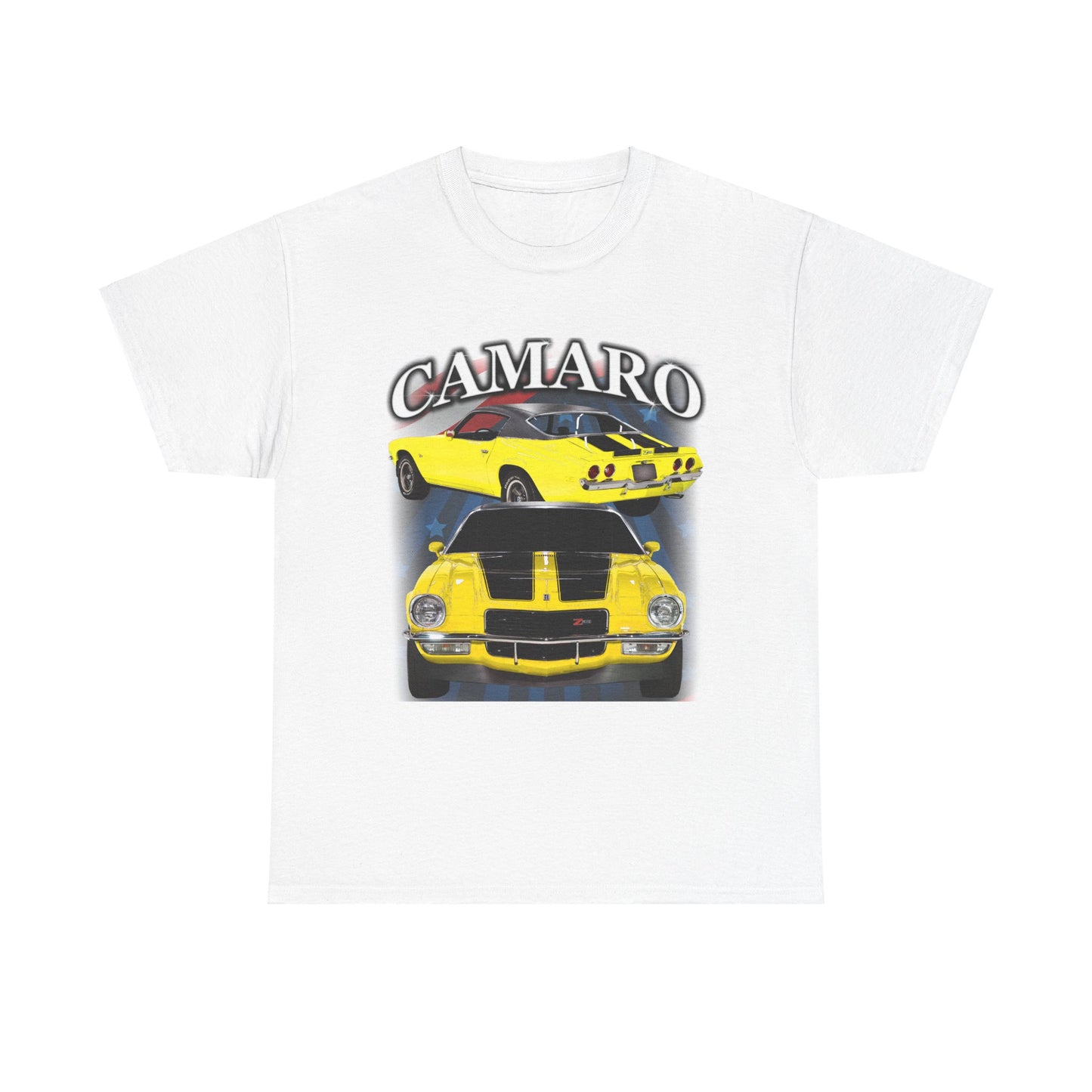 Yellow Black Stripe 1970 Camaro Unisex Heavy Cotton Tee T Shirt muscle car Gift