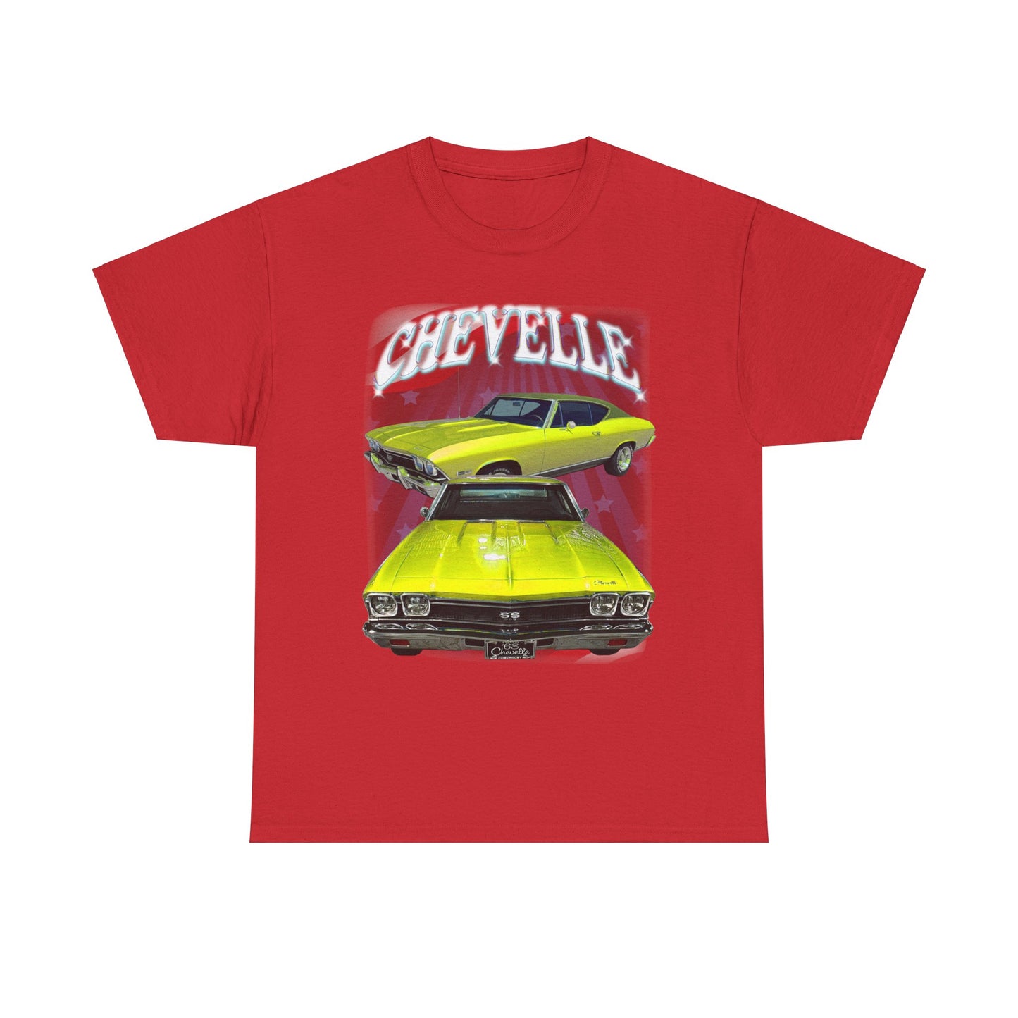 Yellow 1968 Chevelle Unisex Heavy Cotton Tee T Shirt muscle car Great Gift