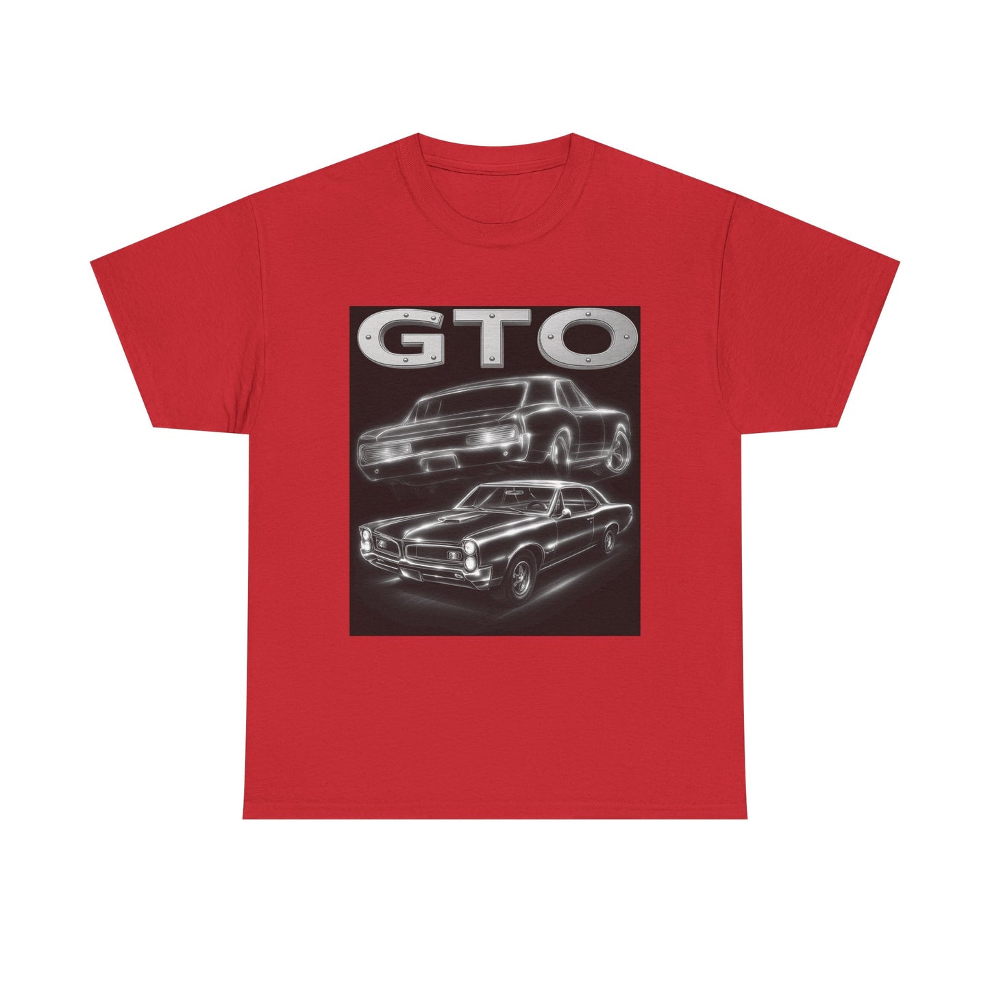 Silver 1966 GTO Heavy Cotton Tee T Shirt car Great Gift