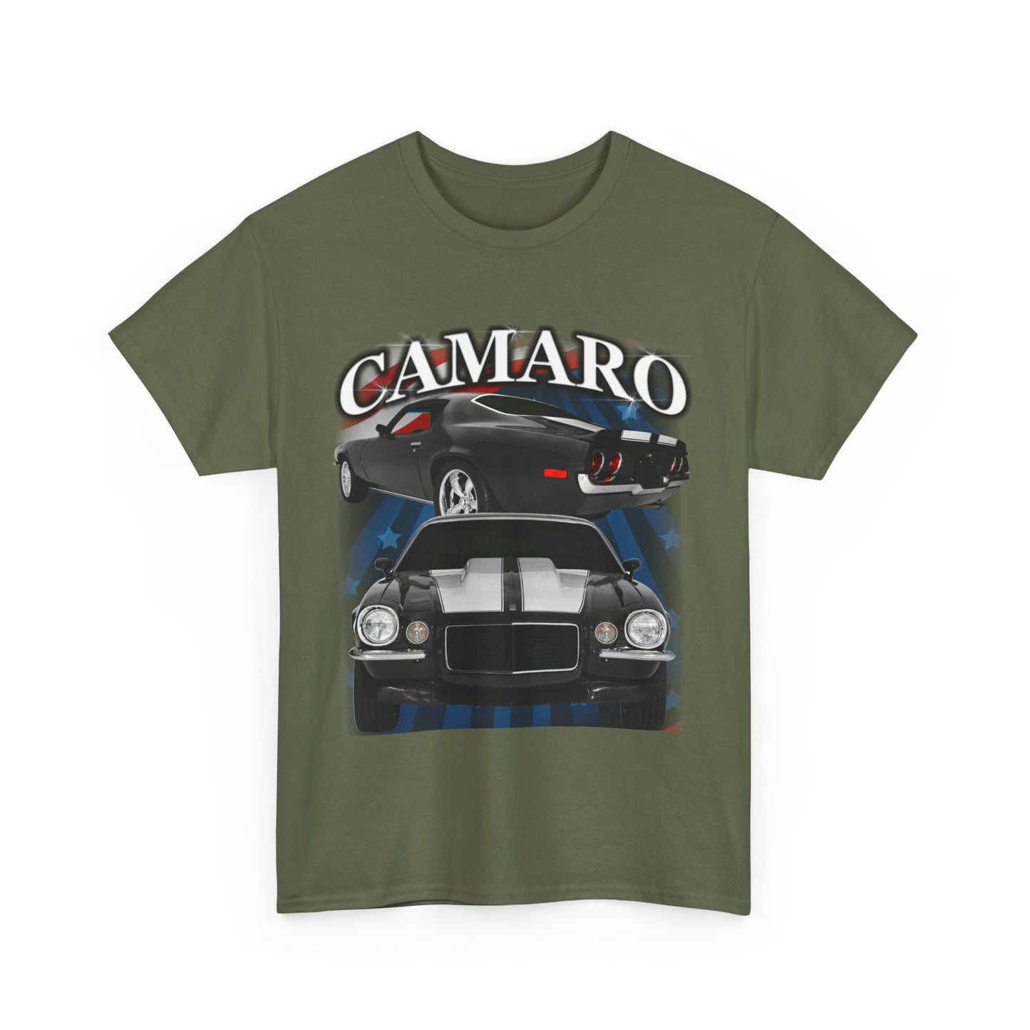 Black w white Stripe 1970 Camaro Unisex Heavy Cotton Tee T Shirt muscle car Gift