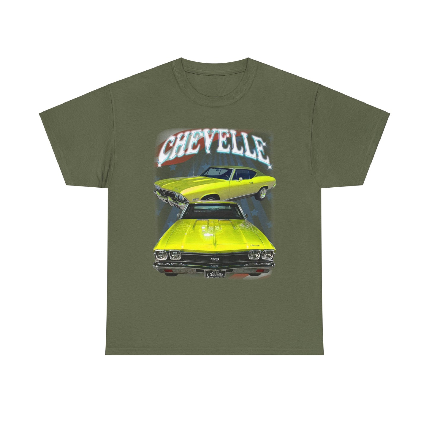 Yellow 1968 Chevelle Unisex Heavy Cotton Tee T Shirt muscle car Great Gift