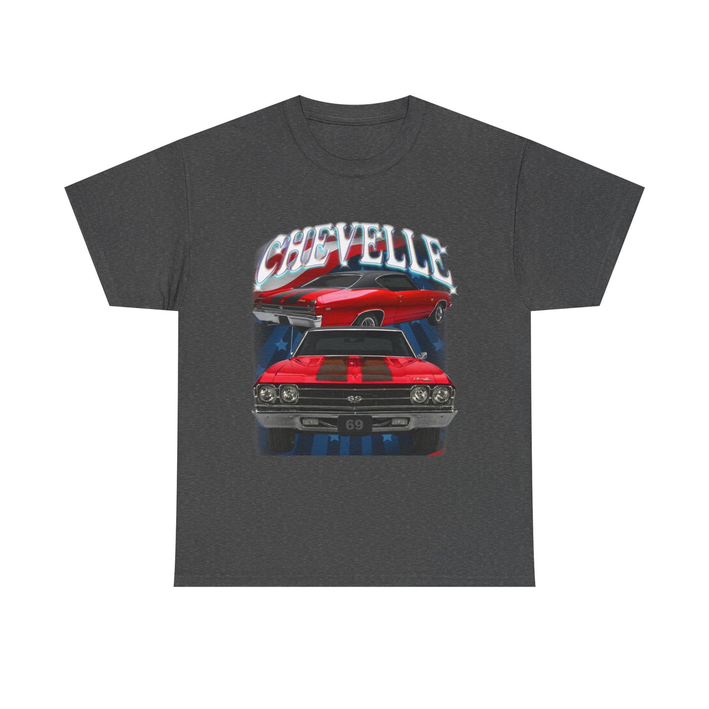 Red 1969,black stripes,Chevelle Heavy Cotton Tee T Shirt,Gift