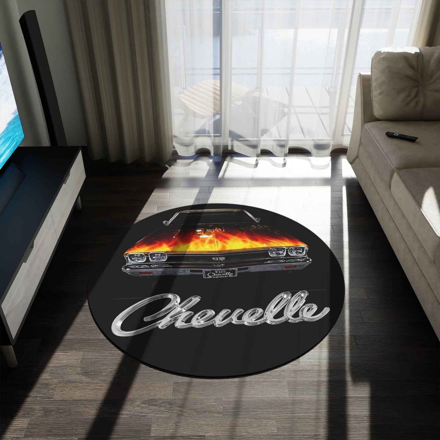 1968 Chevelle Round Rug Car Guy Gift Man Cave Office Firebird Trans Am Classic Muscle Car Guy Gift,lover,Camaro,hot rod