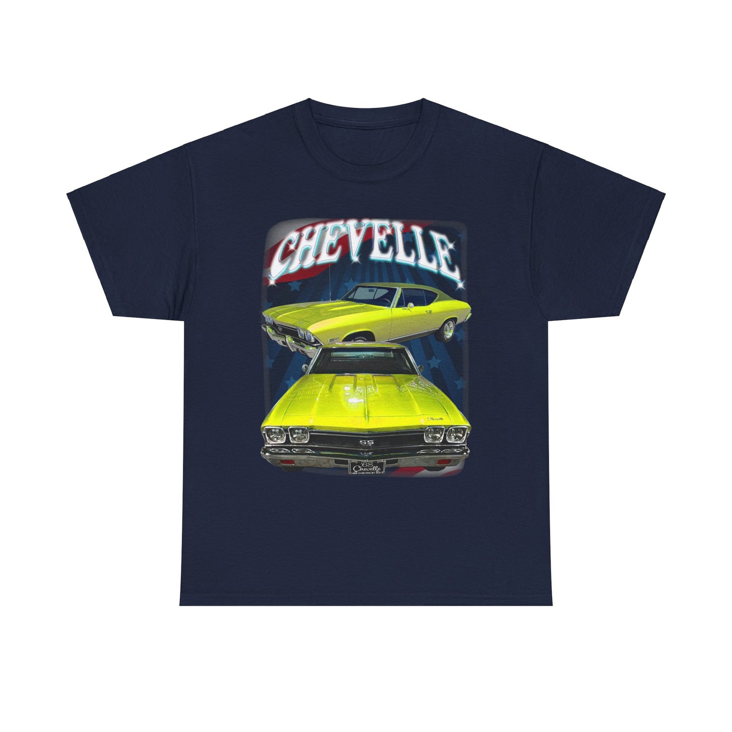 Yellow 1968 Chevelle Unisex Heavy Cotton Tee T Shirt muscle car Great Gift