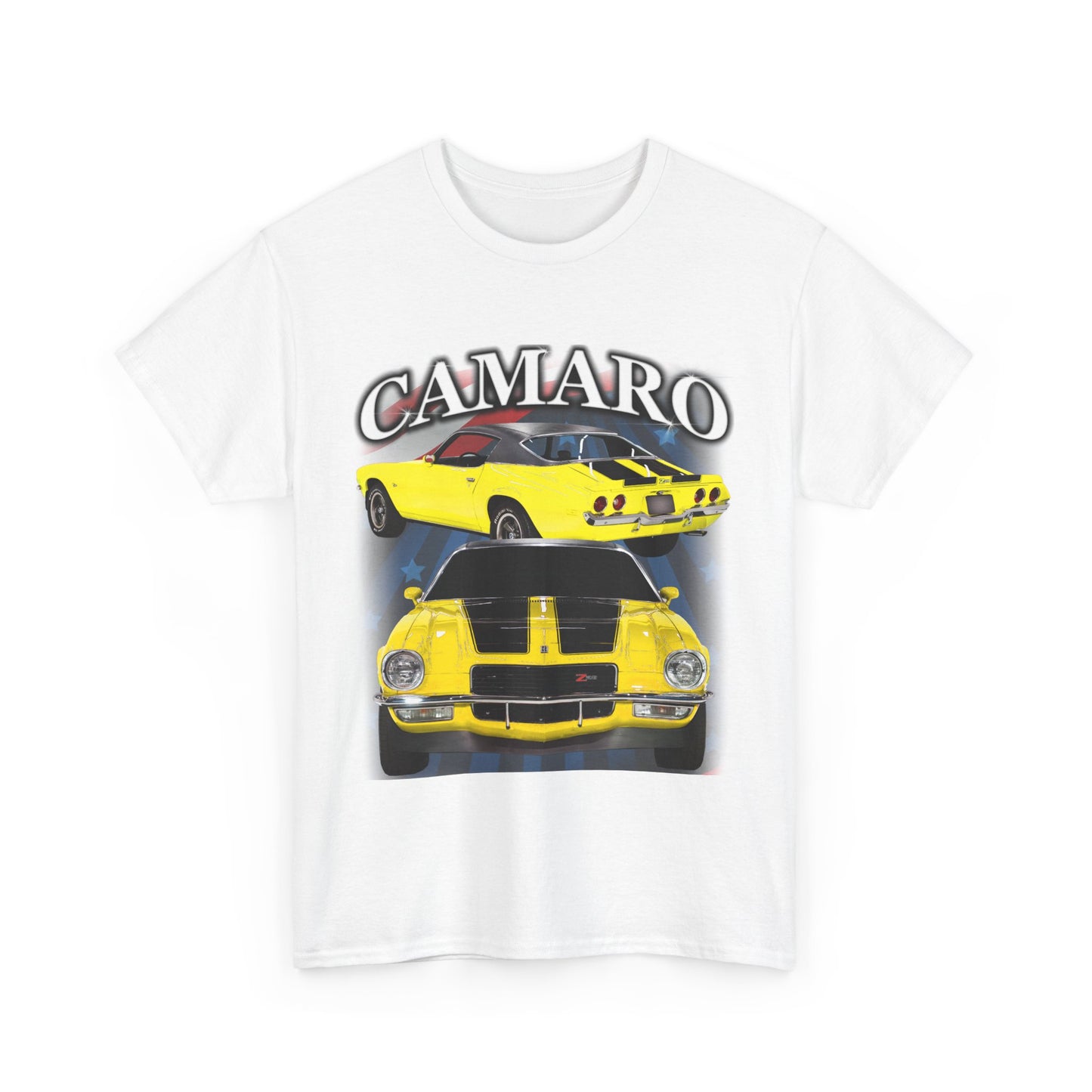 Yellow Black Stripe 1970 Camaro Unisex Heavy Cotton Tee T Shirt muscle car Gift