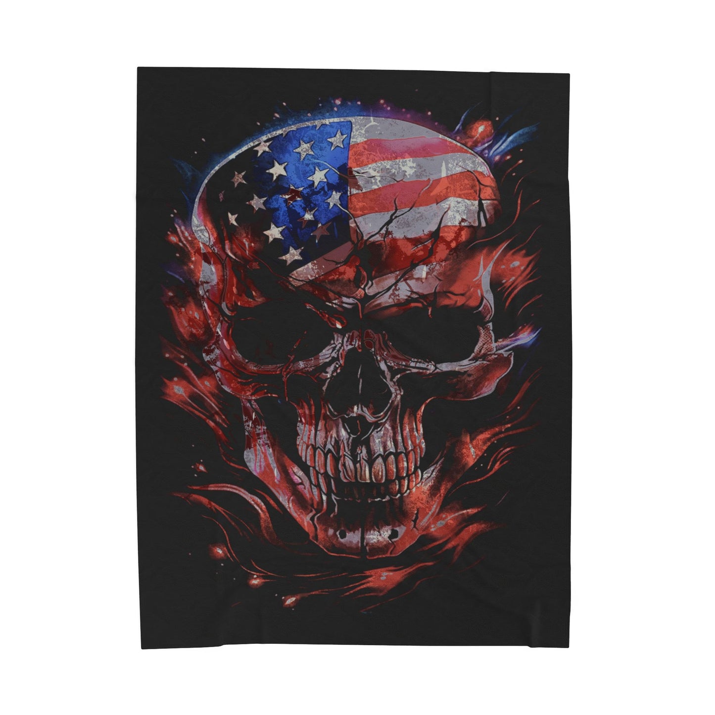 American Flag Skull Blanket Excellent Gift, 3 sizes