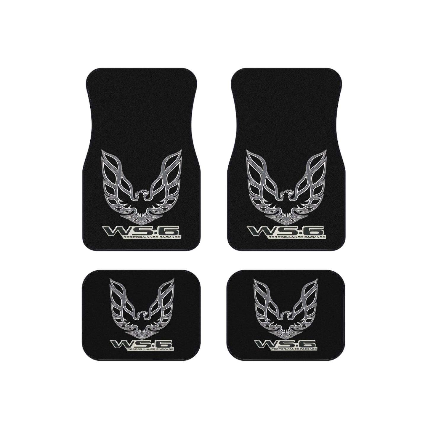 Dark Grey, WS-6 WS6, Grey Logo, Firebird Trans Am, Set of 4 Car Mats,Gift