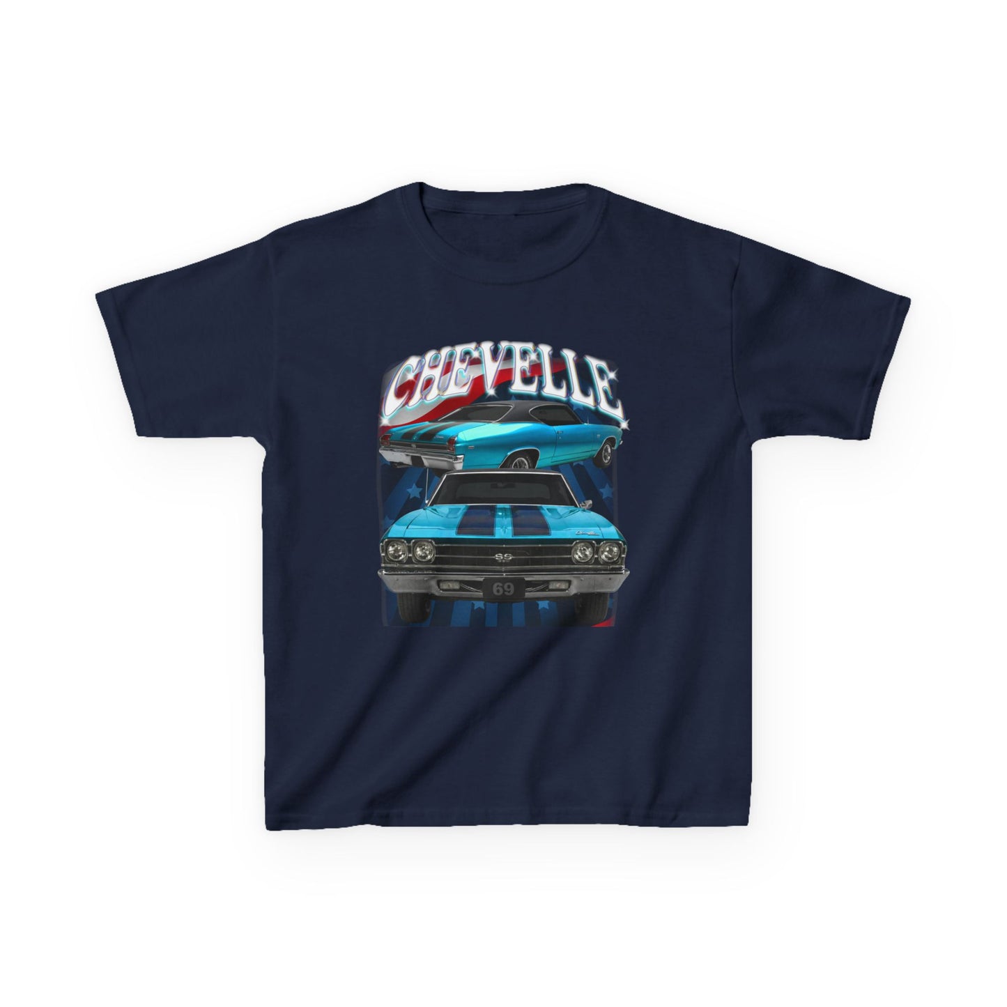 Turquoise Blue Green 1969 Chevelle Kids Heavy Cotton Tee T Shirt Great Gift