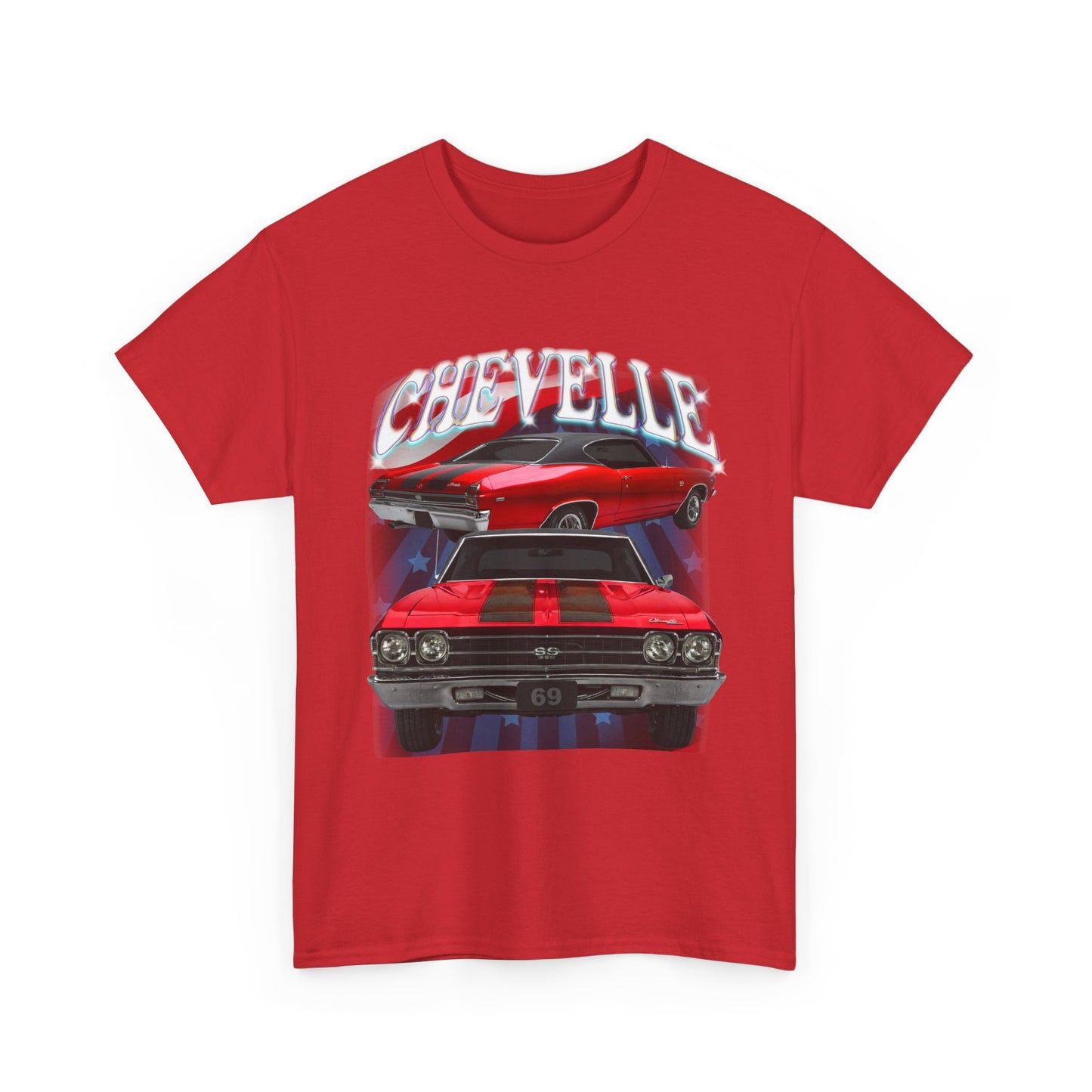 Red 1969,black stripes,Chevelle Heavy Cotton Tee T Shirt,Gift