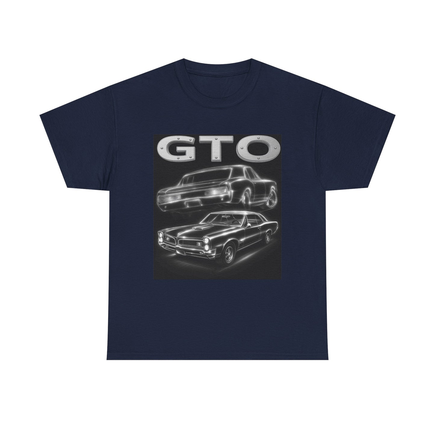 Silver 1966 GTO Heavy Cotton Tee T Shirt car Great Gift