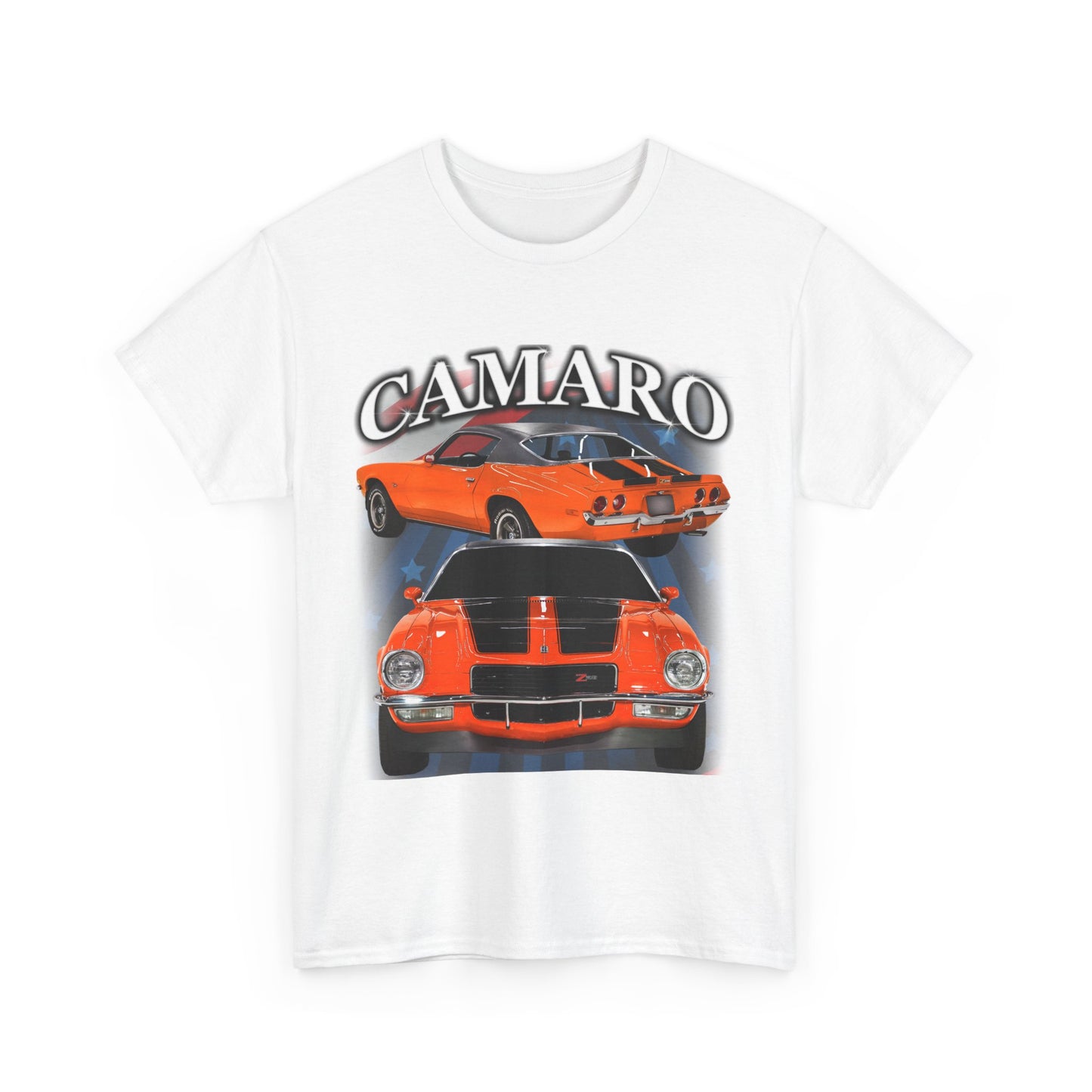 Orange Black Stripe 1970 Camaro Unisex Heavy Cotton Tee T Shirt muscle car Gift