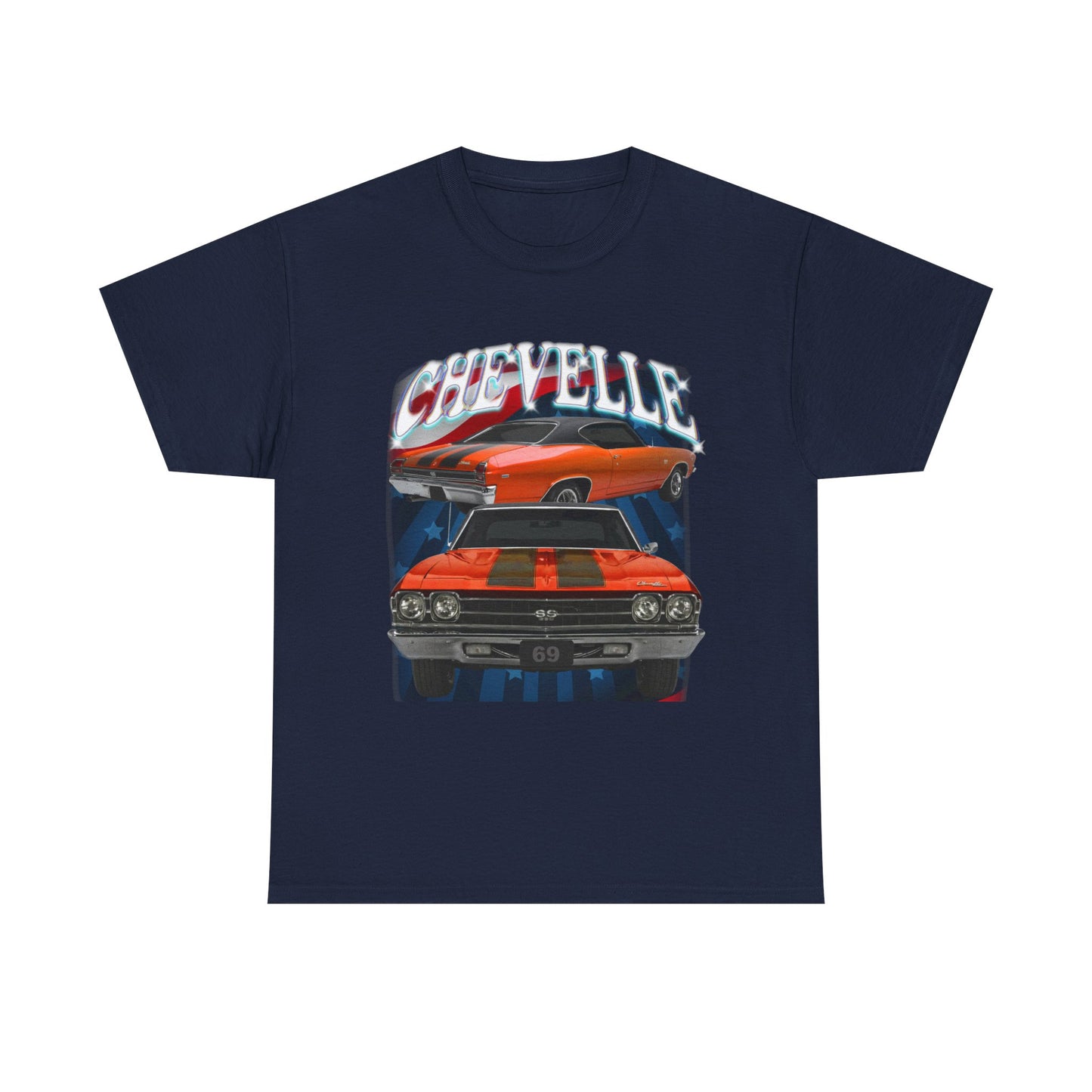Orange 1969,black stripes,Chevelle Heavy Cotton Tee T Shirt,Gift