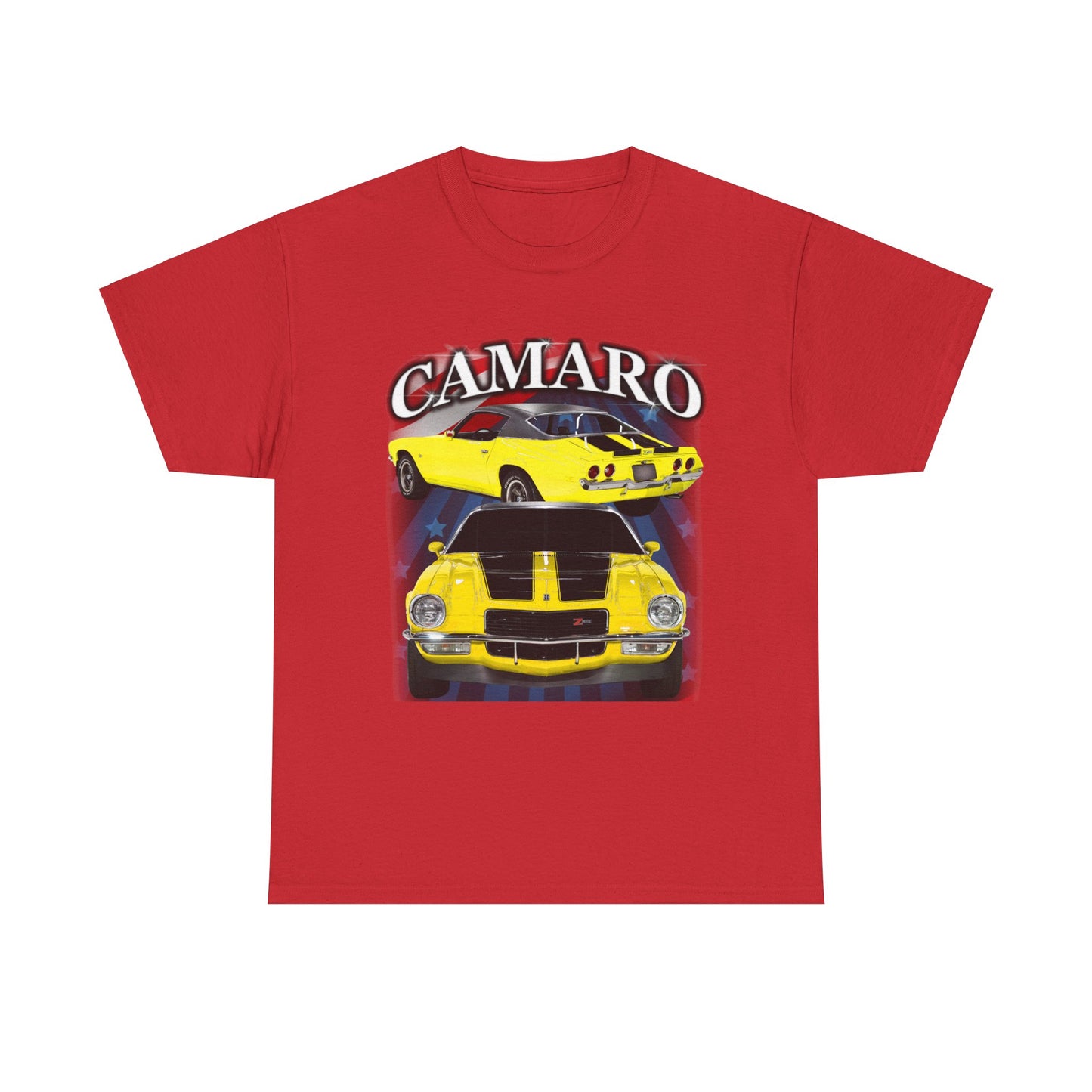 Yellow Black Stripe 1970 Camaro Unisex Heavy Cotton Tee T Shirt muscle car Gift