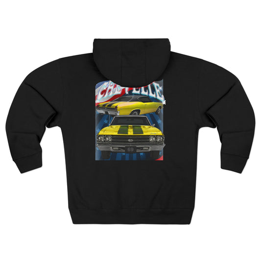 Yellow 1969,black stripes,Chevelle Heavy Full Zip Hoodie Sweatshirt,gift