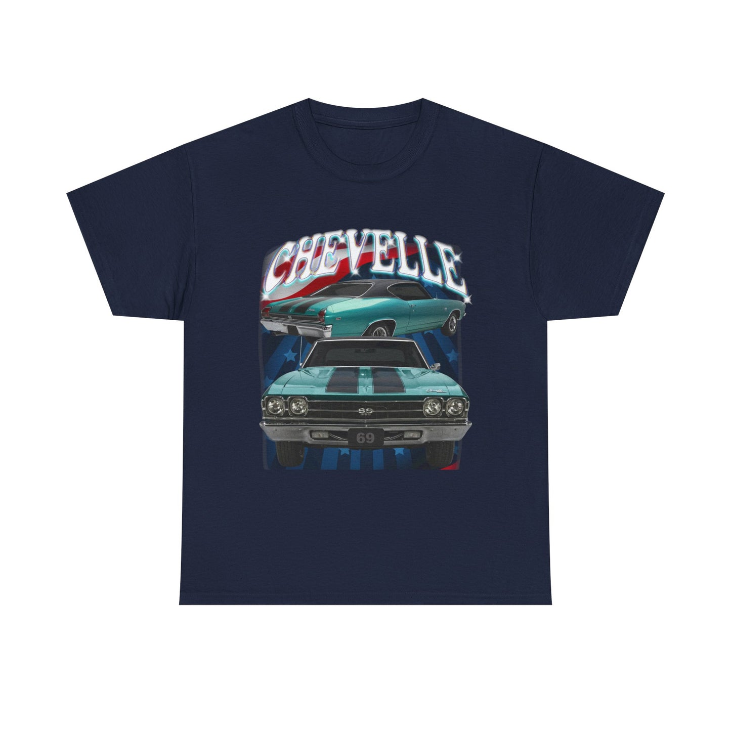 1969 Turquoise,black stripes,Chevelle Unisex Heavy Cotton Tee T Shirt Great Gift