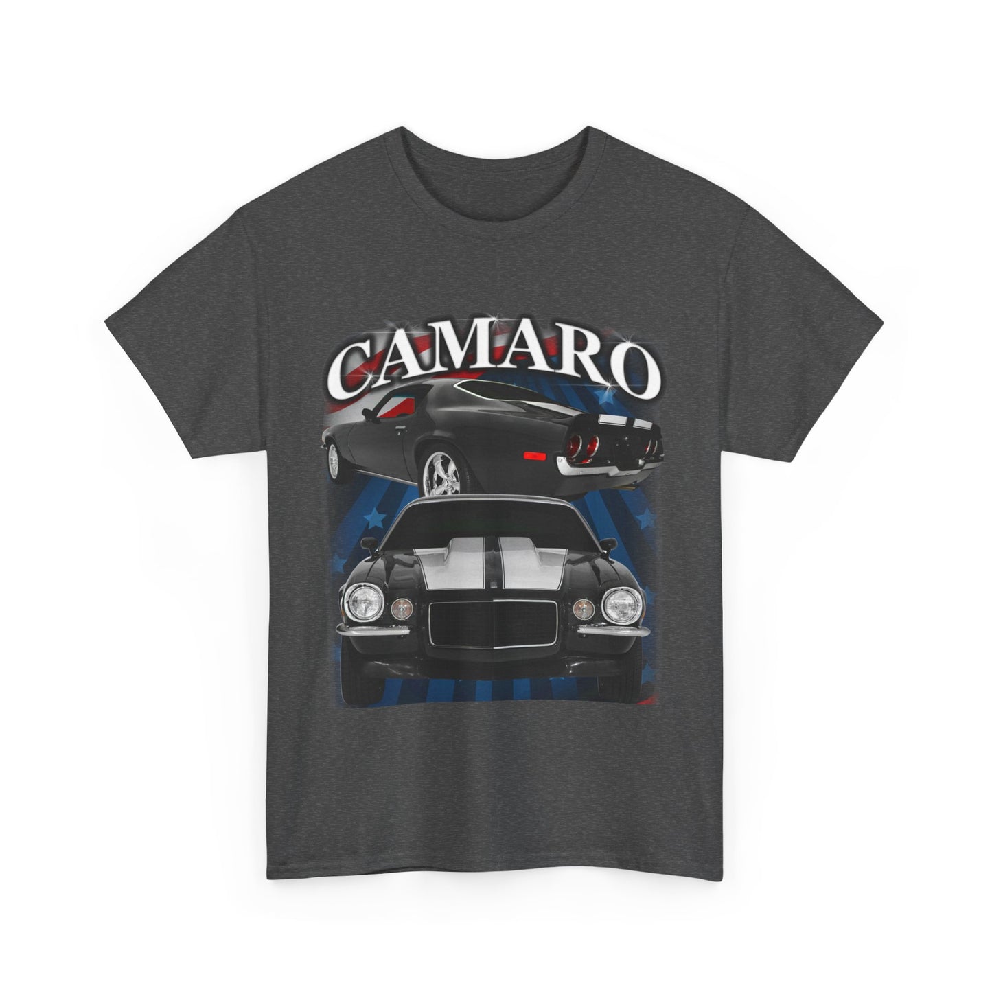 Black w white Stripe 1970 Camaro Unisex Heavy Cotton Tee T Shirt muscle car Gift