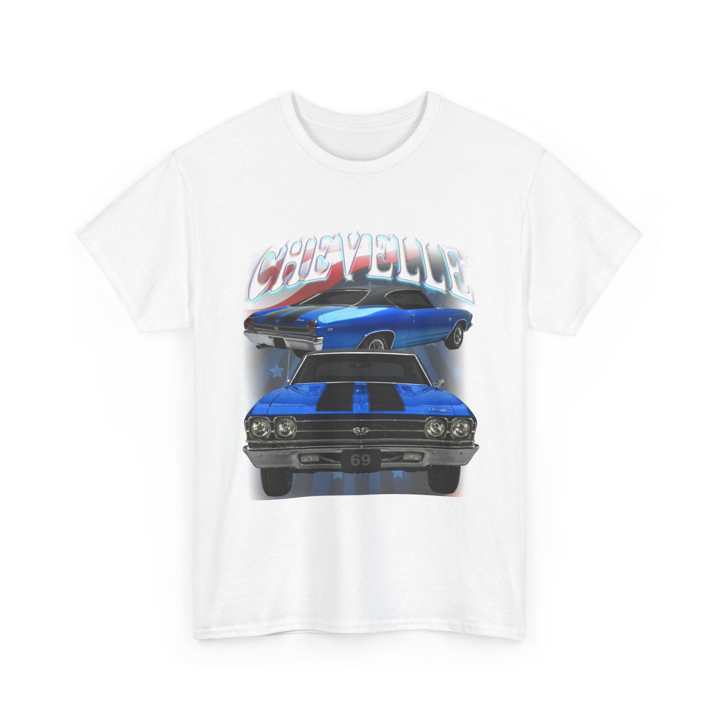 Blue 1969,black stripes,Chevelle Heavy Cotton Tee T Shirt,Gift