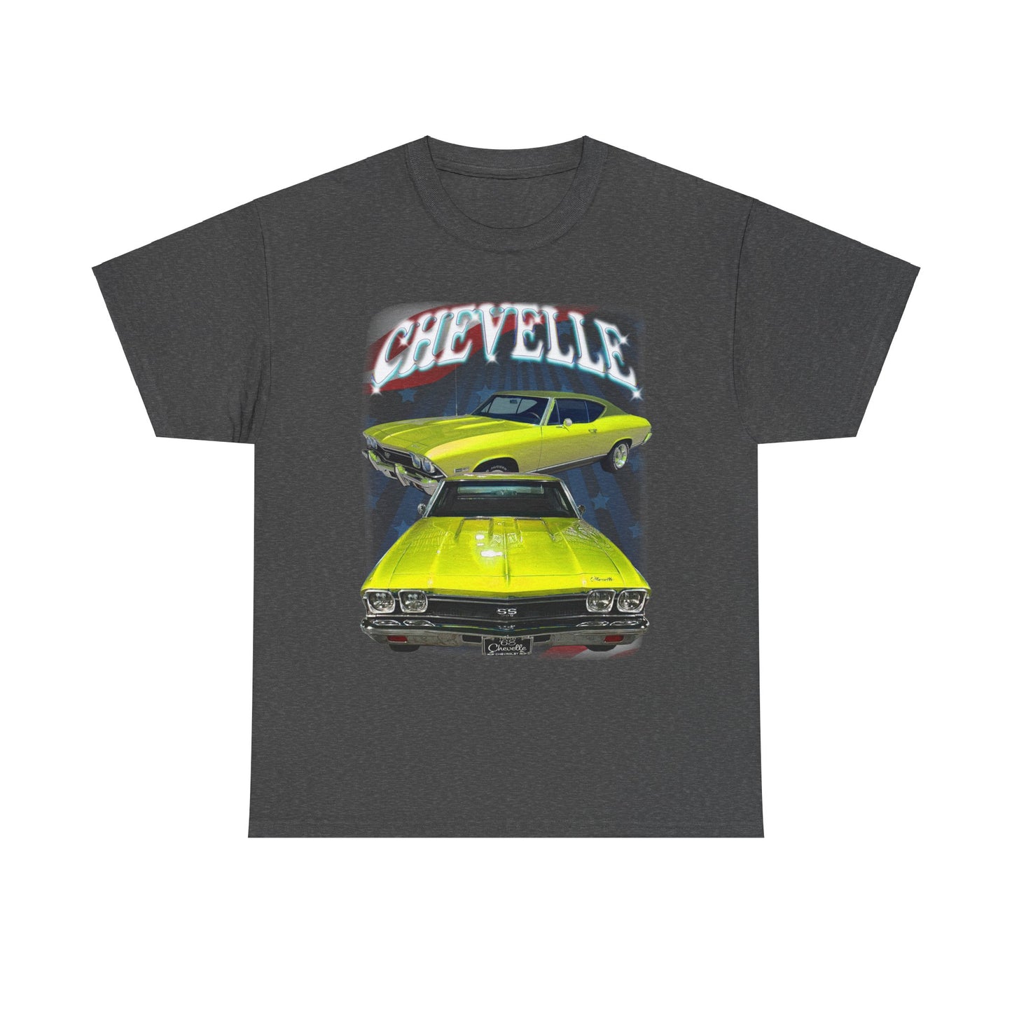 Yellow 1968 Chevelle Unisex Heavy Cotton Tee T Shirt muscle car Great Gift
