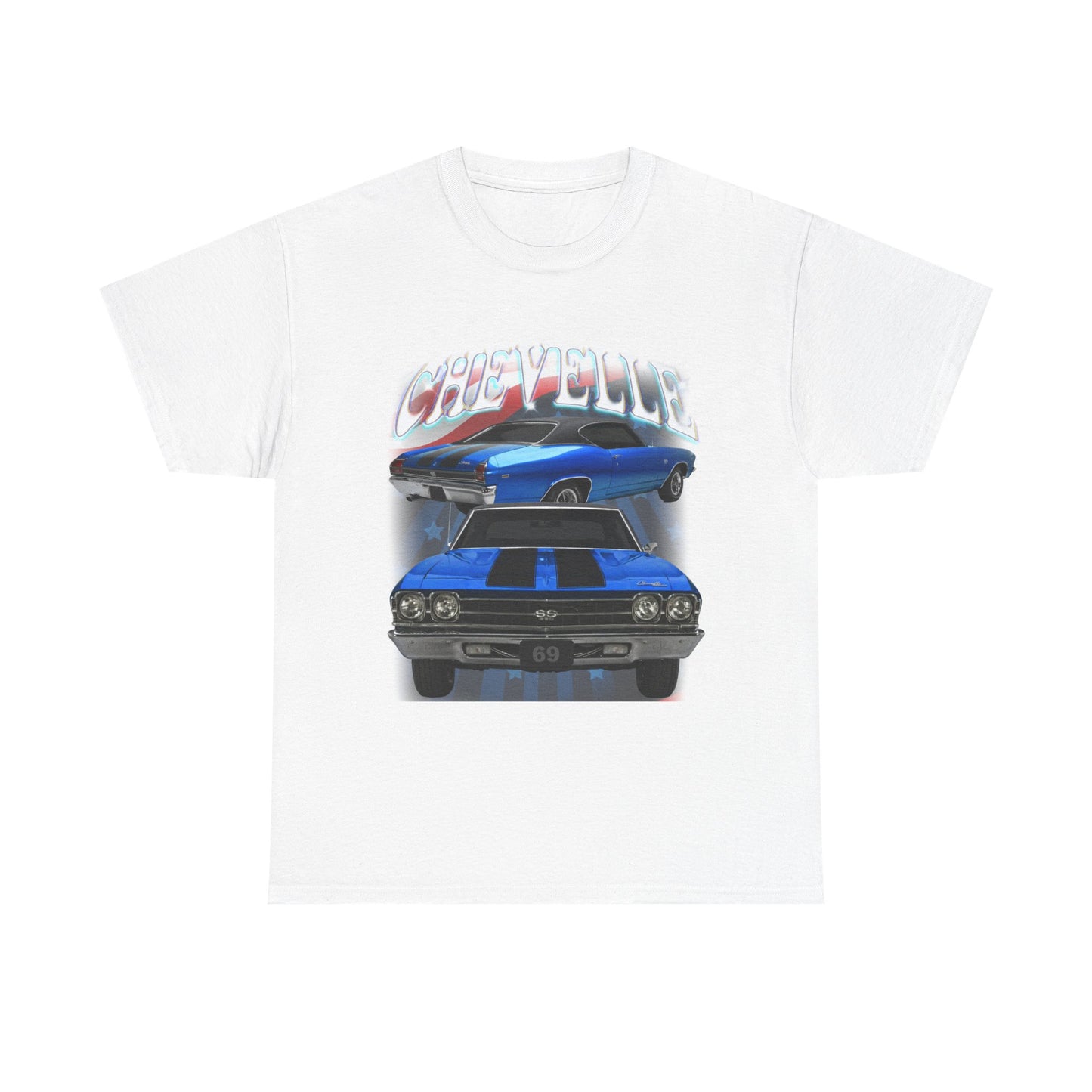 Blue 1969,black stripes,Chevelle Heavy Cotton Tee T Shirt,Gift