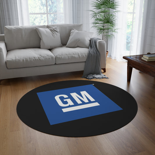 GM Round Rug Car Guy Gift Man Cave Office