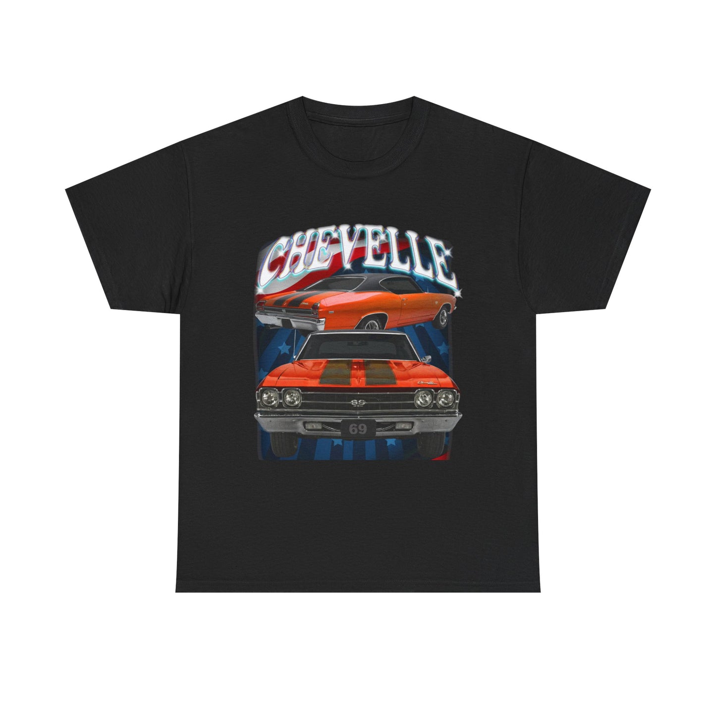 Orange 1969,black stripes,Chevelle Heavy Cotton Tee T Shirt,Gift