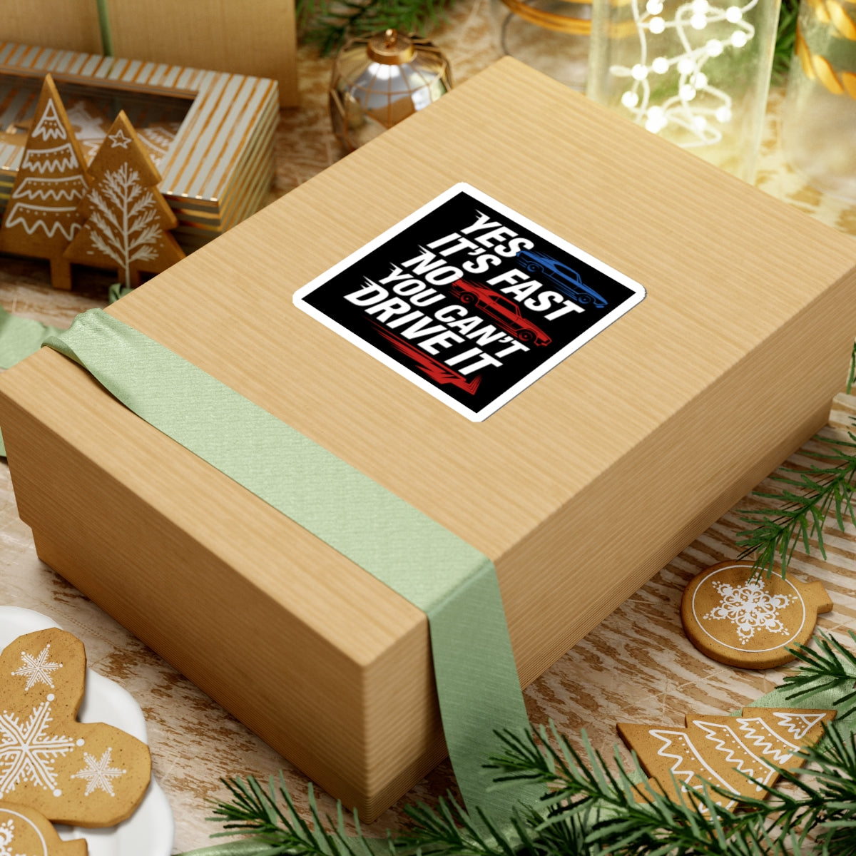 YES IT'S FAST.NO YOU CAN'T DRIVE IT,Chevelle SS Car,Gift,Kiss-Cut Stickers Black