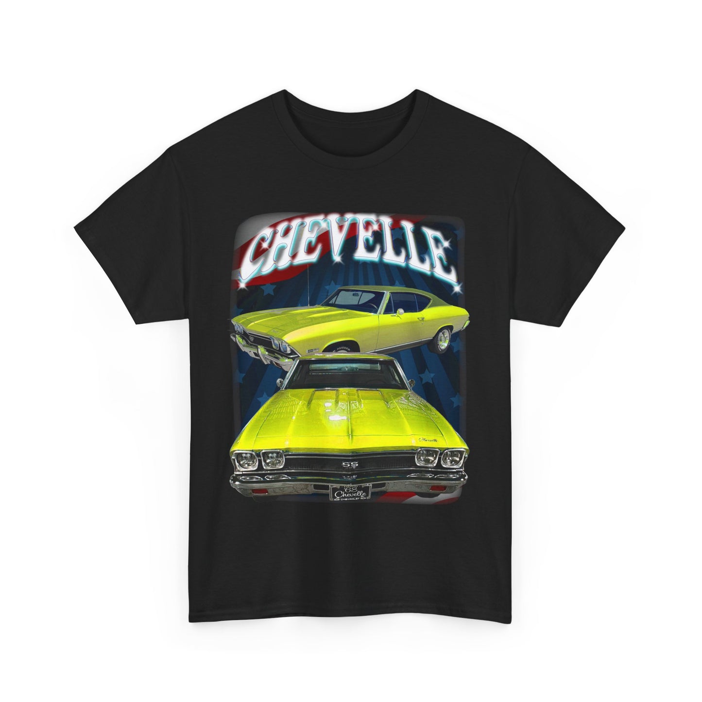 Yellow 1968 Chevelle Unisex Heavy Cotton Tee T Shirt muscle car Great Gift