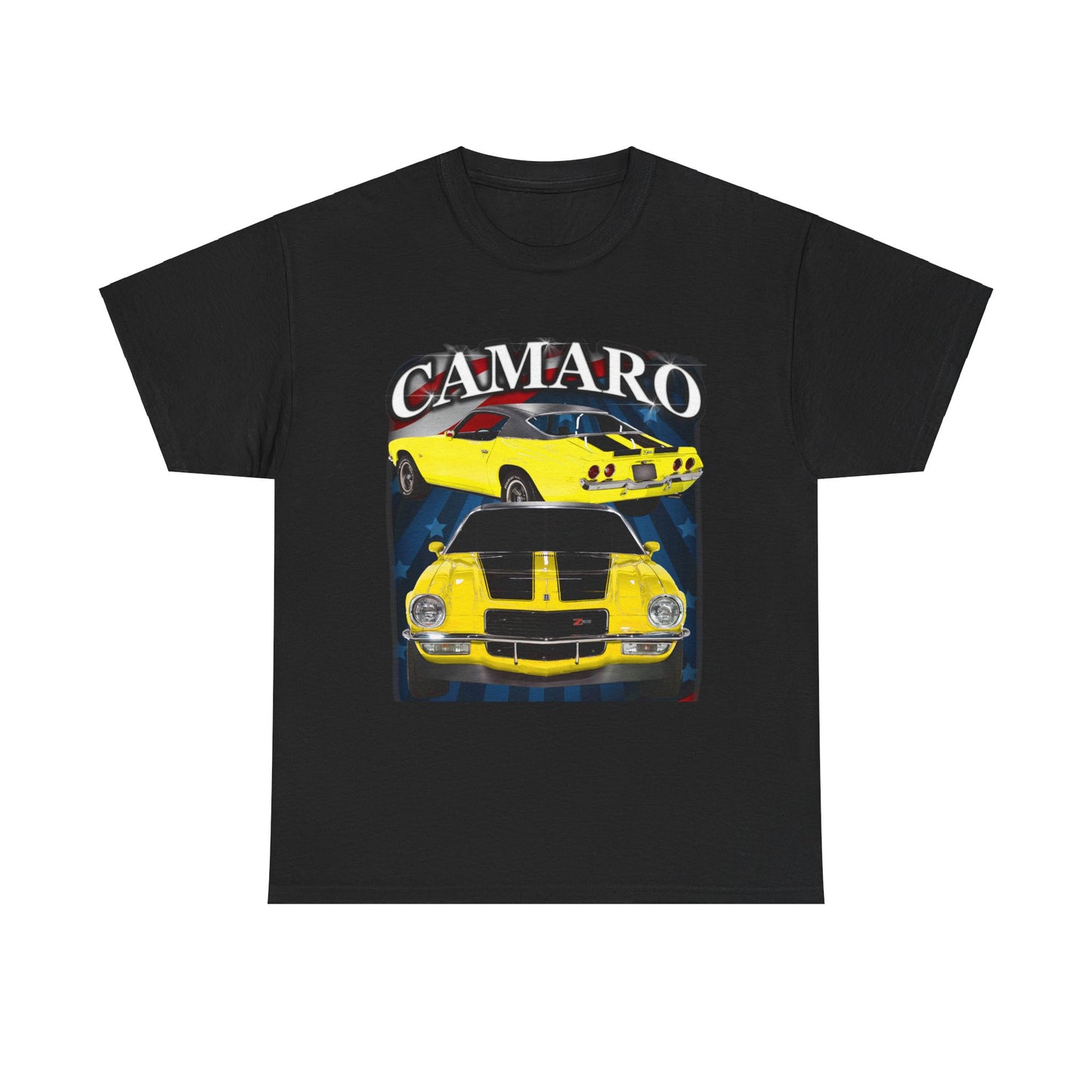 Yellow Black Stripe 1970 Camaro Unisex Heavy Cotton Tee T Shirt muscle car Gift