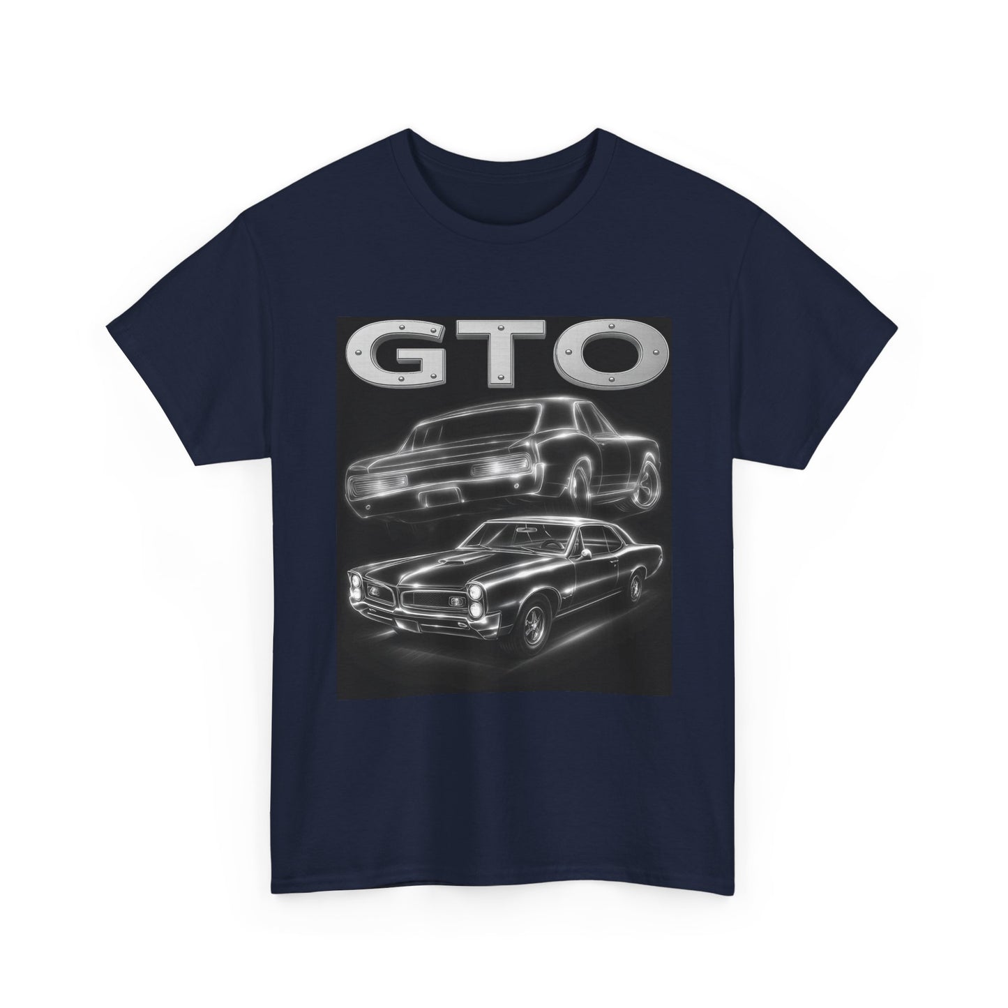 Silver 1966 GTO Heavy Cotton Tee T Shirt car Great Gift