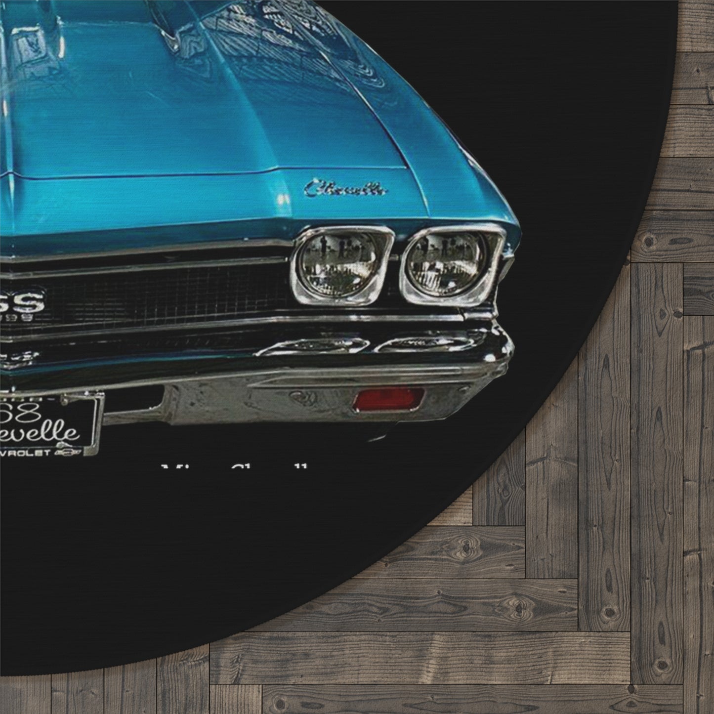 Tripoli Turquoise Chevelle 1968 SS 396 Round Rug classic,hot Rod, challenger charger,trans Am Car Guy Gift,nova,corvette