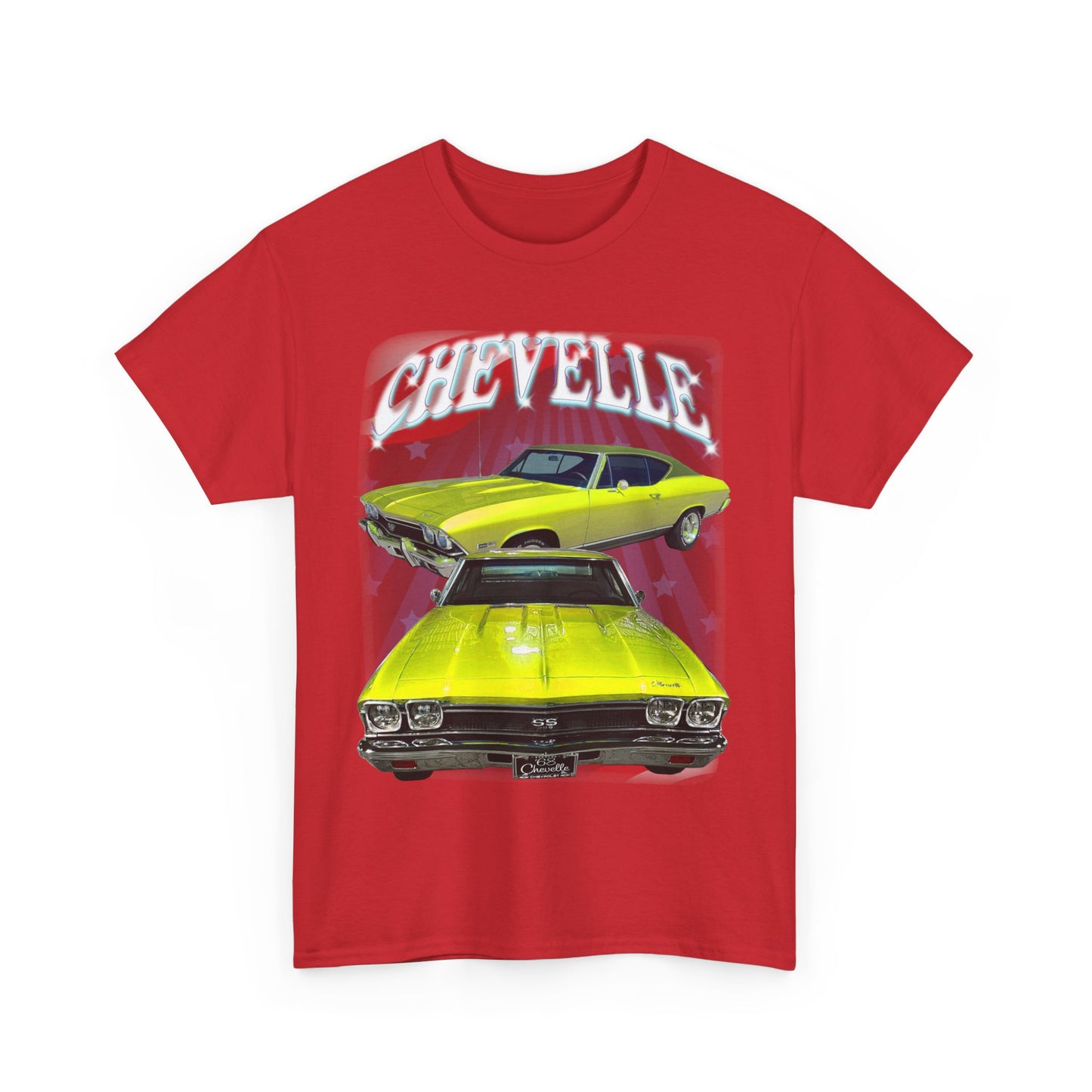 Yellow 1968 Chevelle Unisex Heavy Cotton Tee T Shirt muscle car Great Gift