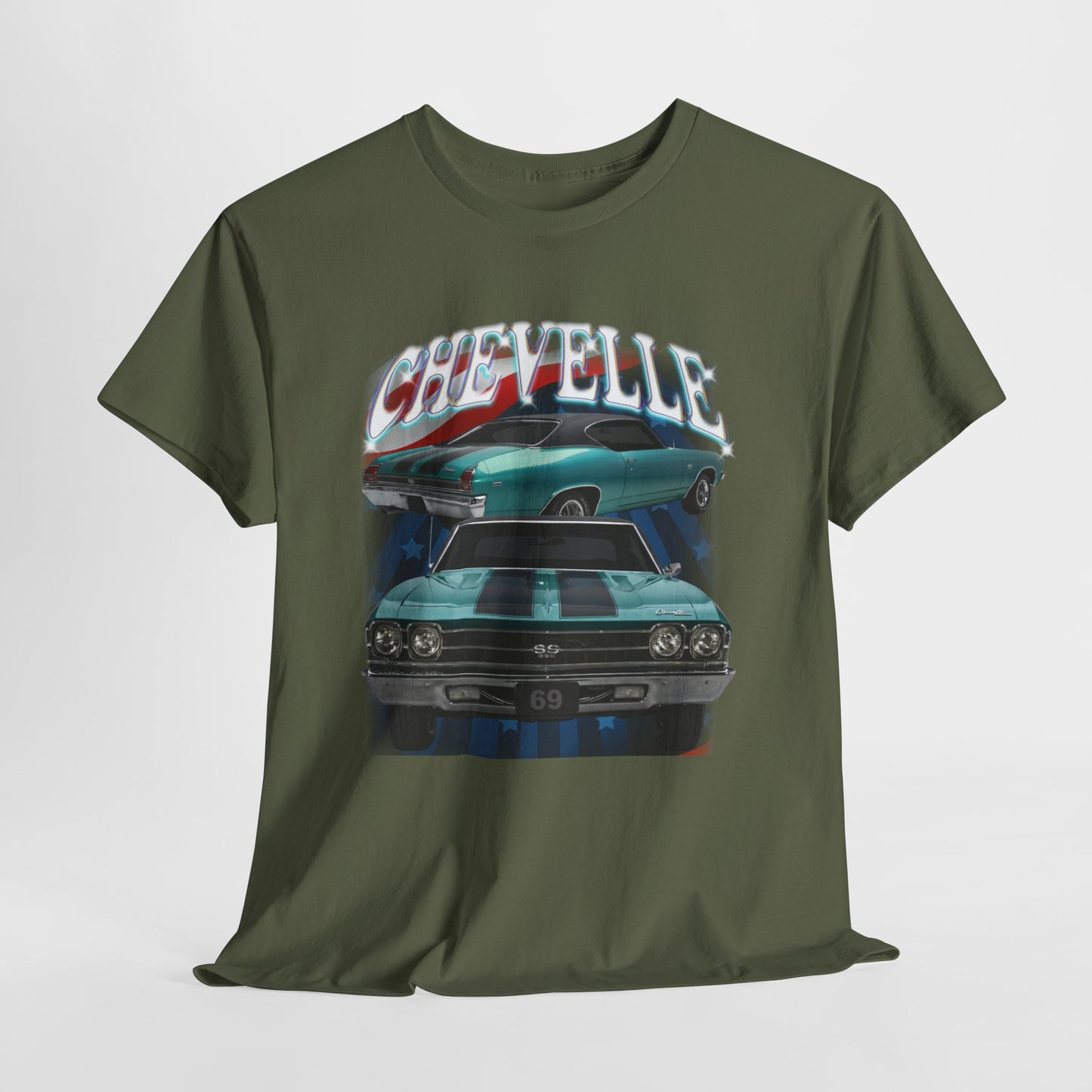 1969 Turquoise,black stripes,Chevelle Unisex Heavy Cotton Tee T Shirt Great Gift