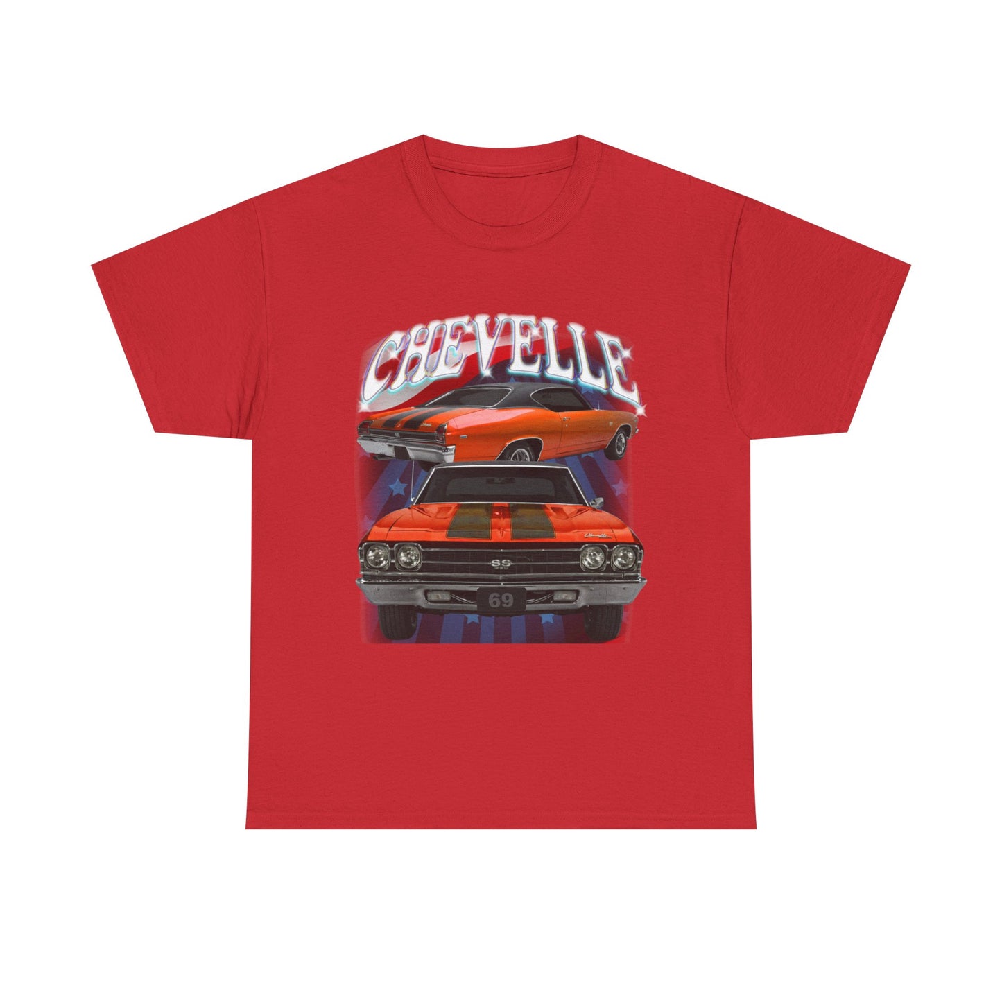 Orange 1969,black stripes,Chevelle Heavy Cotton Tee T Shirt,Gift