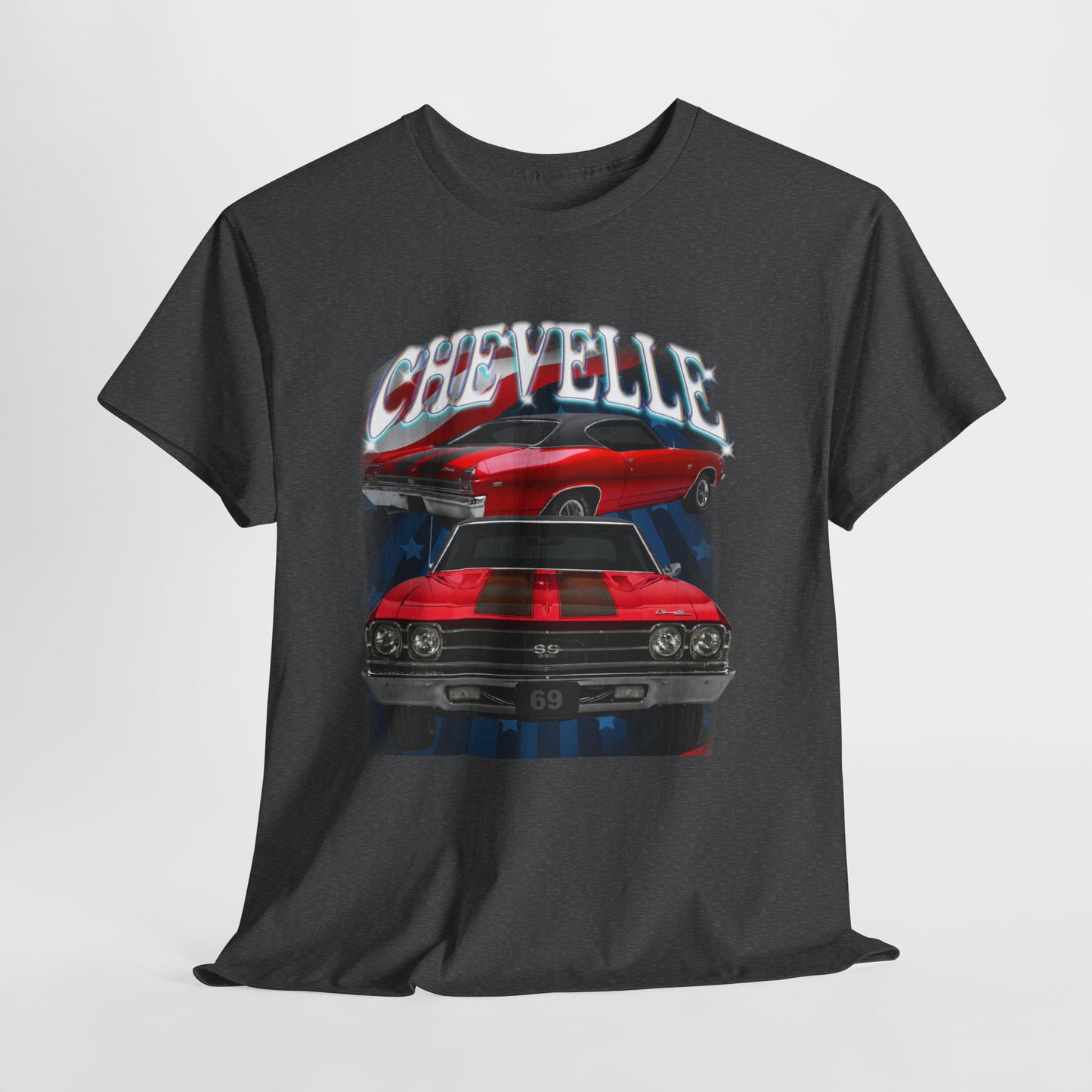 Red 1969,black stripes,Chevelle Heavy Cotton Tee T Shirt,Gift