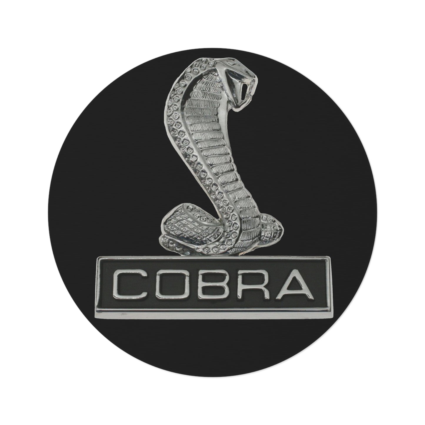 Cobra Round Rug Mustang Ford Car Guy Gift Man Cave Blue