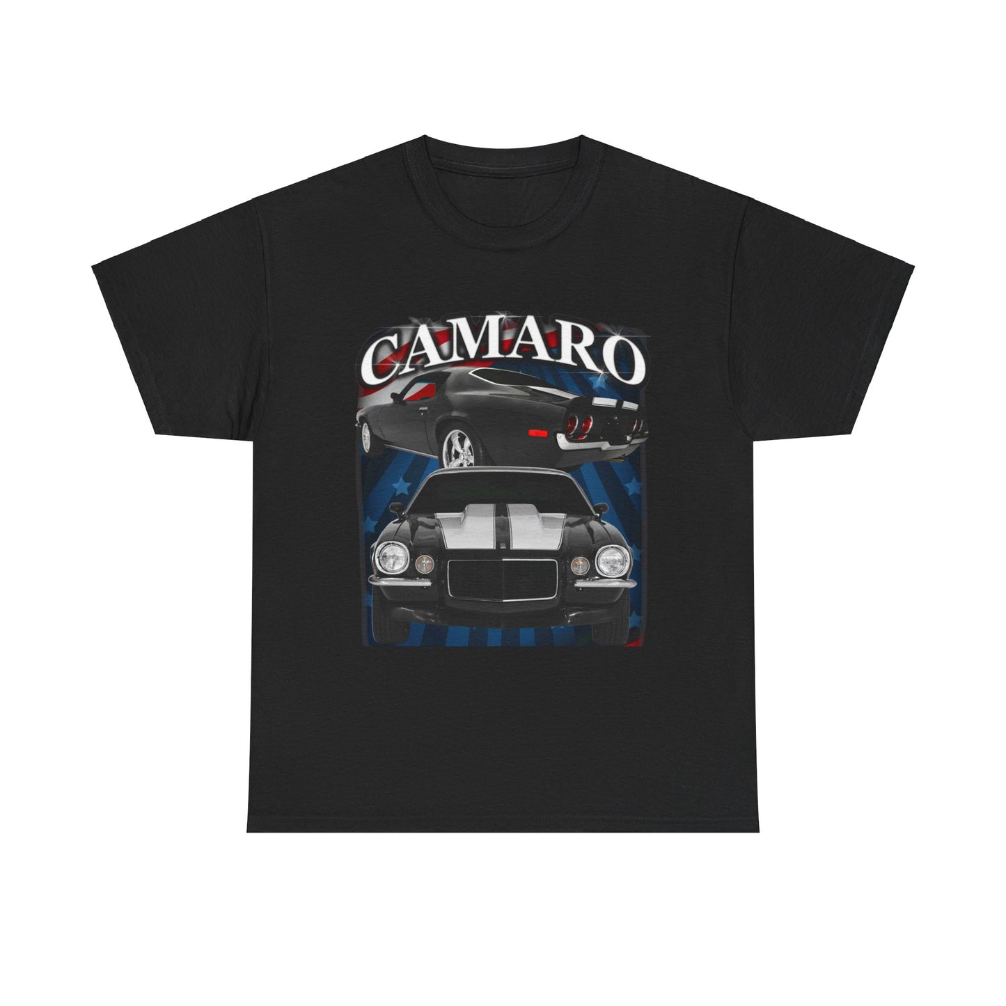 Black w white Stripe 1970 Camaro Unisex Heavy Cotton Tee T Shirt muscle car Gift