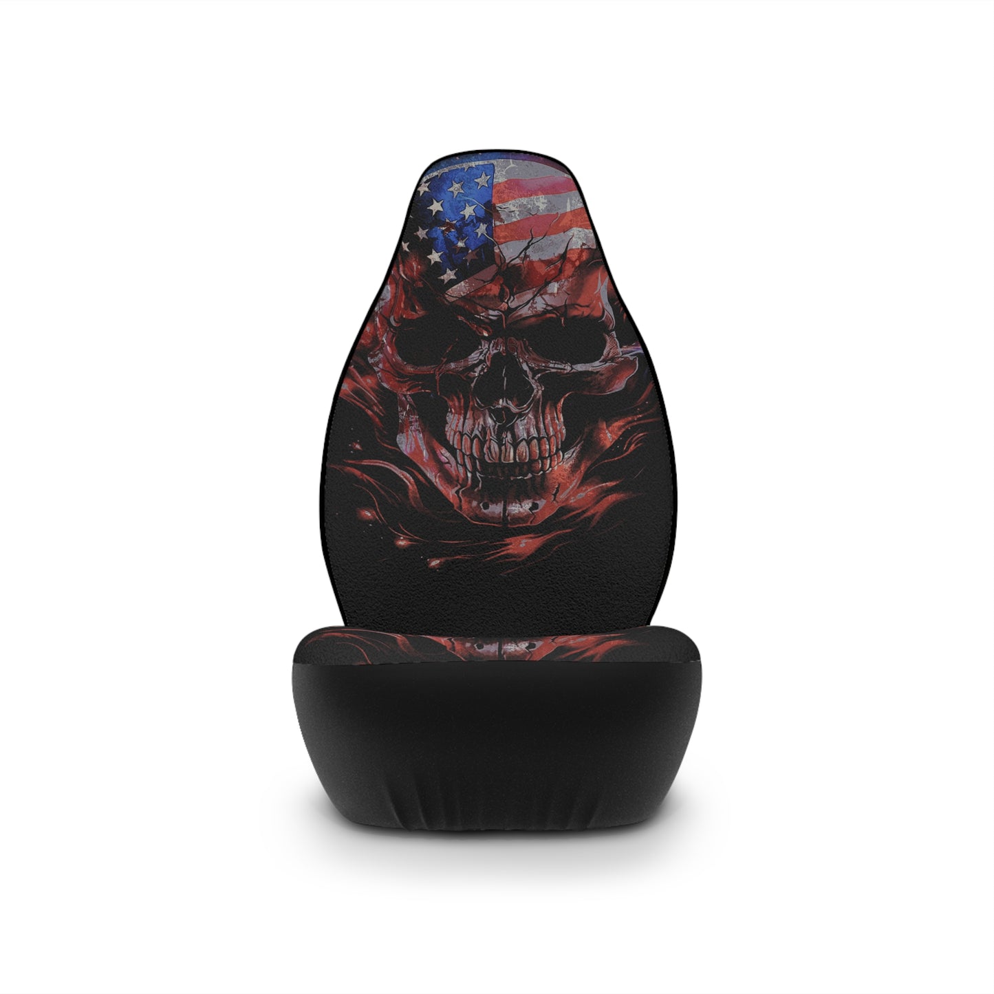 American Flag Skull, Set of 2,Great Truck Van Car Gift Seat Covers Great Gift