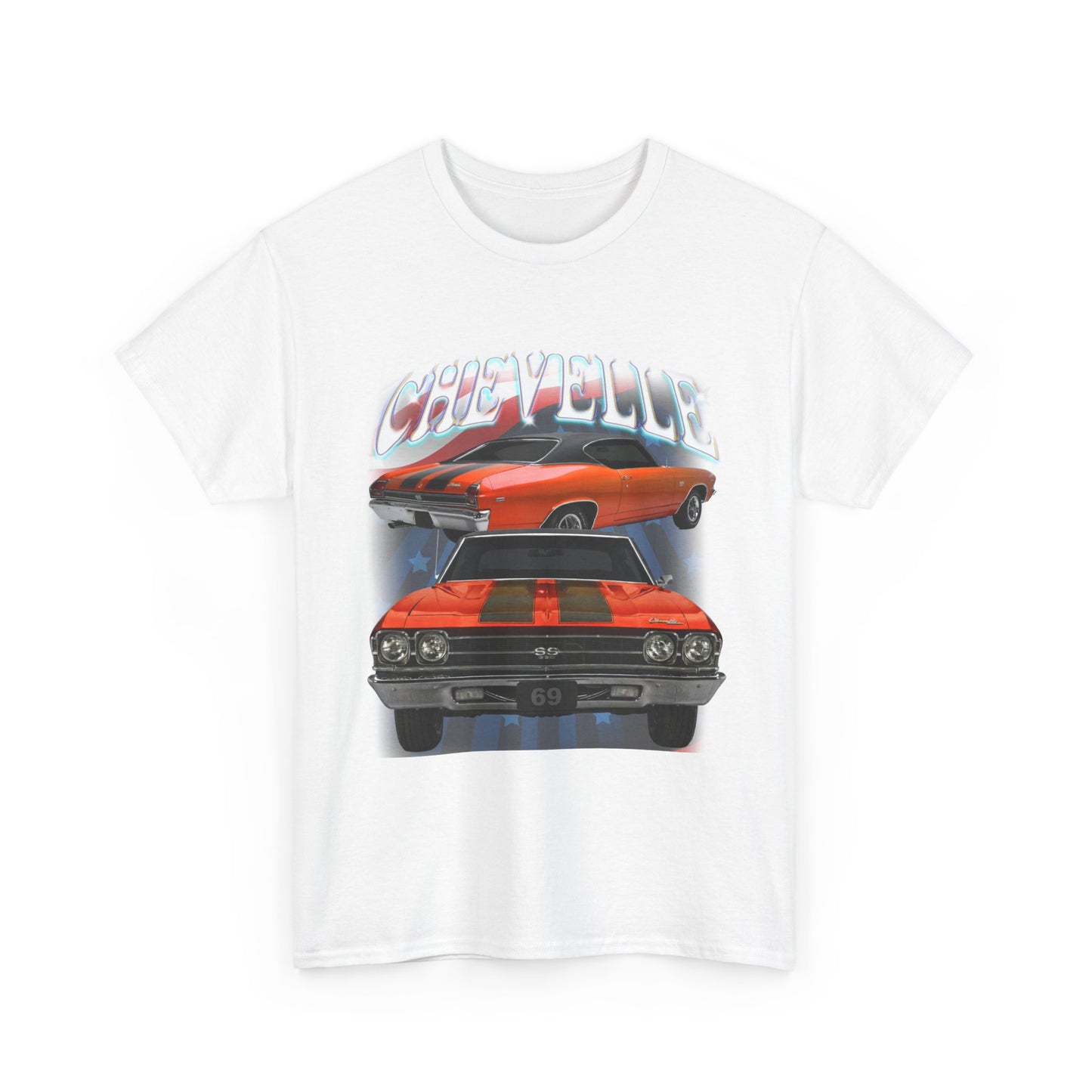 Orange 1969,black stripes,Chevelle Heavy Cotton Tee T Shirt,Gift
