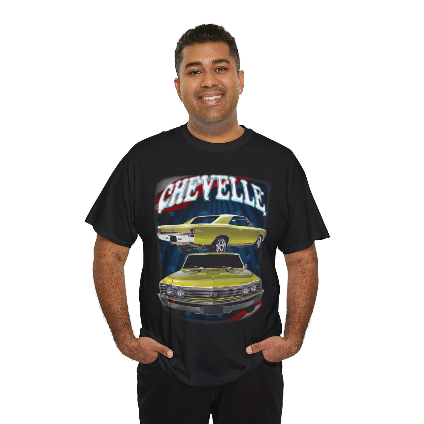 Yellow 1967 Chevelle Unisex Heavy Cotton Tee T Shirt muscle car Great Gift