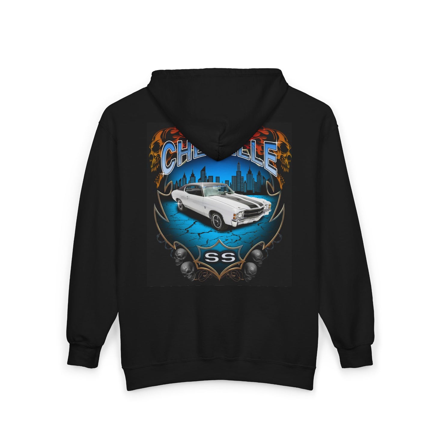 Chevelle SS Zip Hoodie - Classic Muscle Car Graphic Full-Zip Sweatshirt