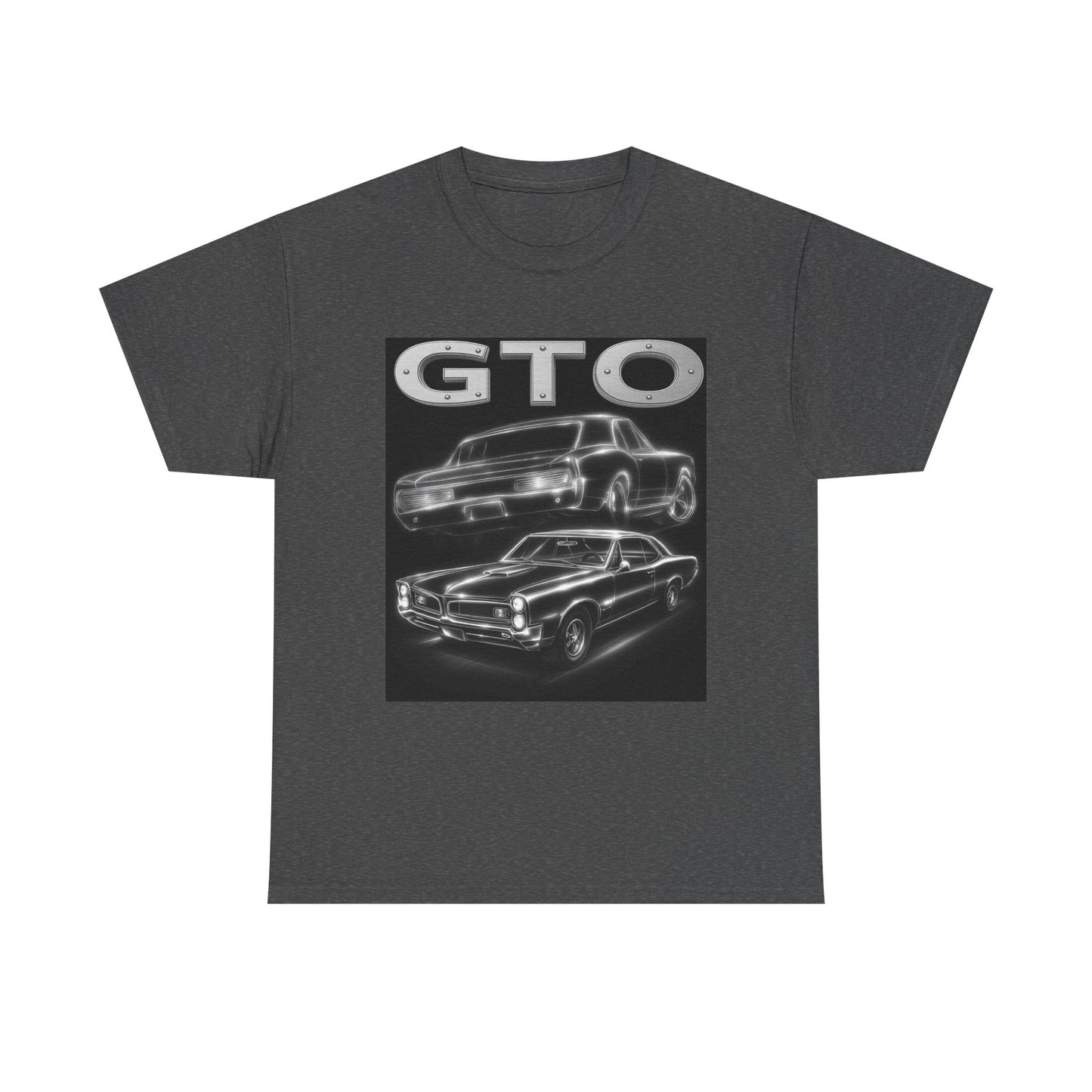 Silver 1966 GTO Heavy Cotton Tee T Shirt car Great Gift