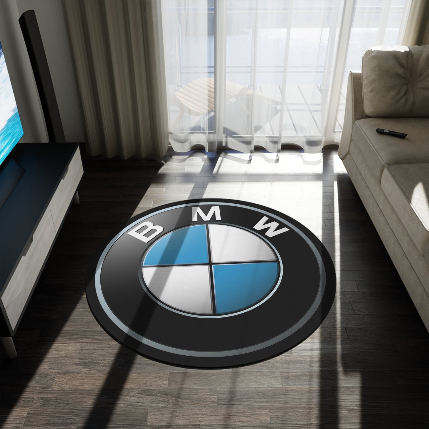 BMW Round Rug Car Guy Gift Man Cave Office