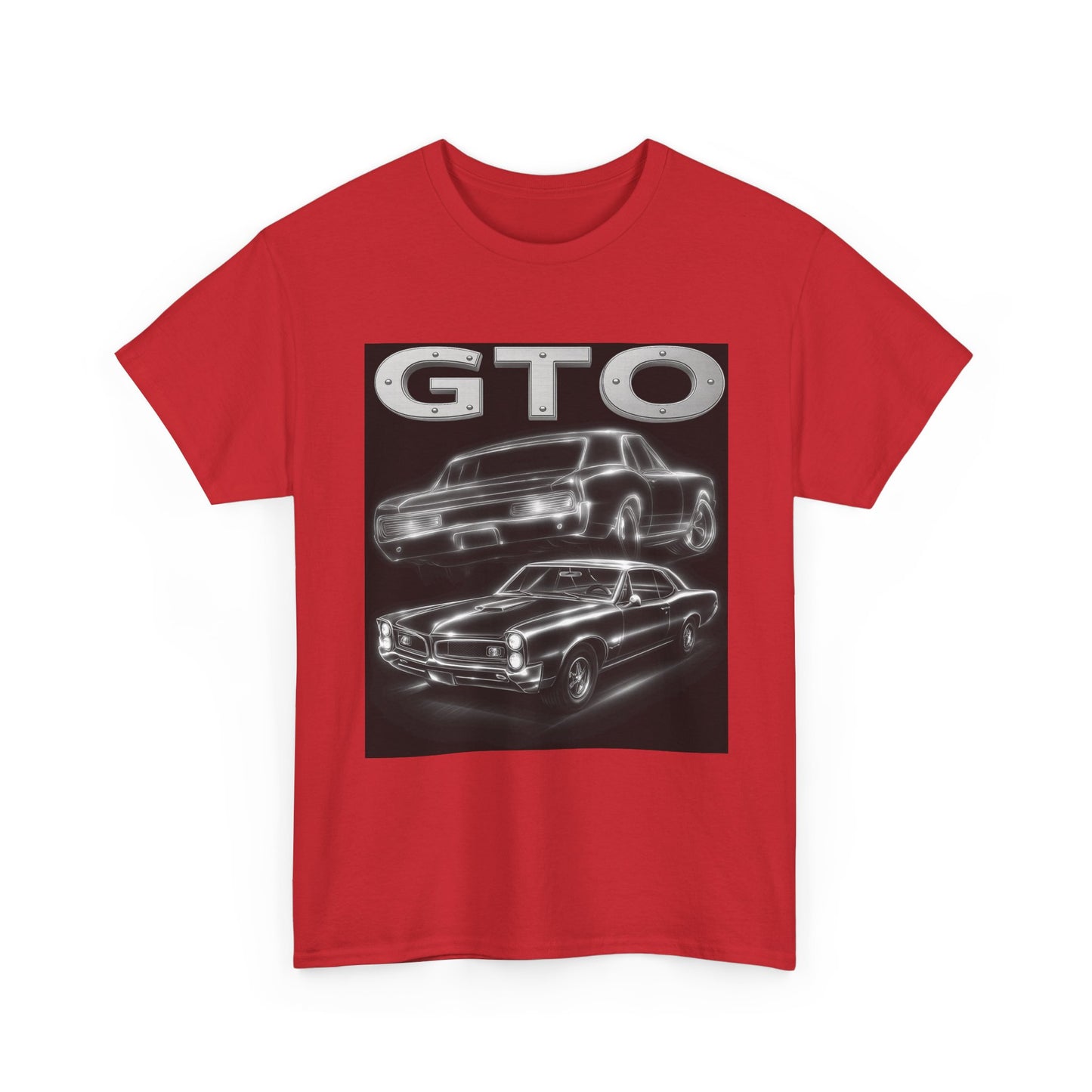 Silver 1966 GTO Heavy Cotton Tee T Shirt car Great Gift