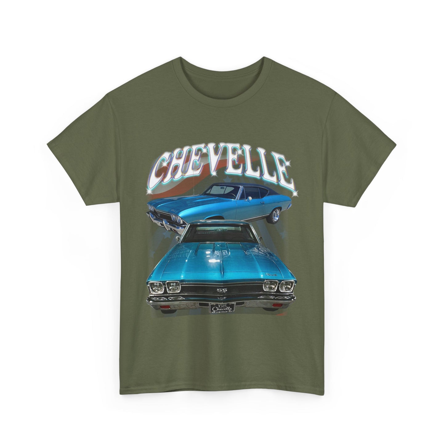 Turquoise Blue Green 1968 Chevelle Unisex Heavy Cotton Tee T Shirt Great Gift