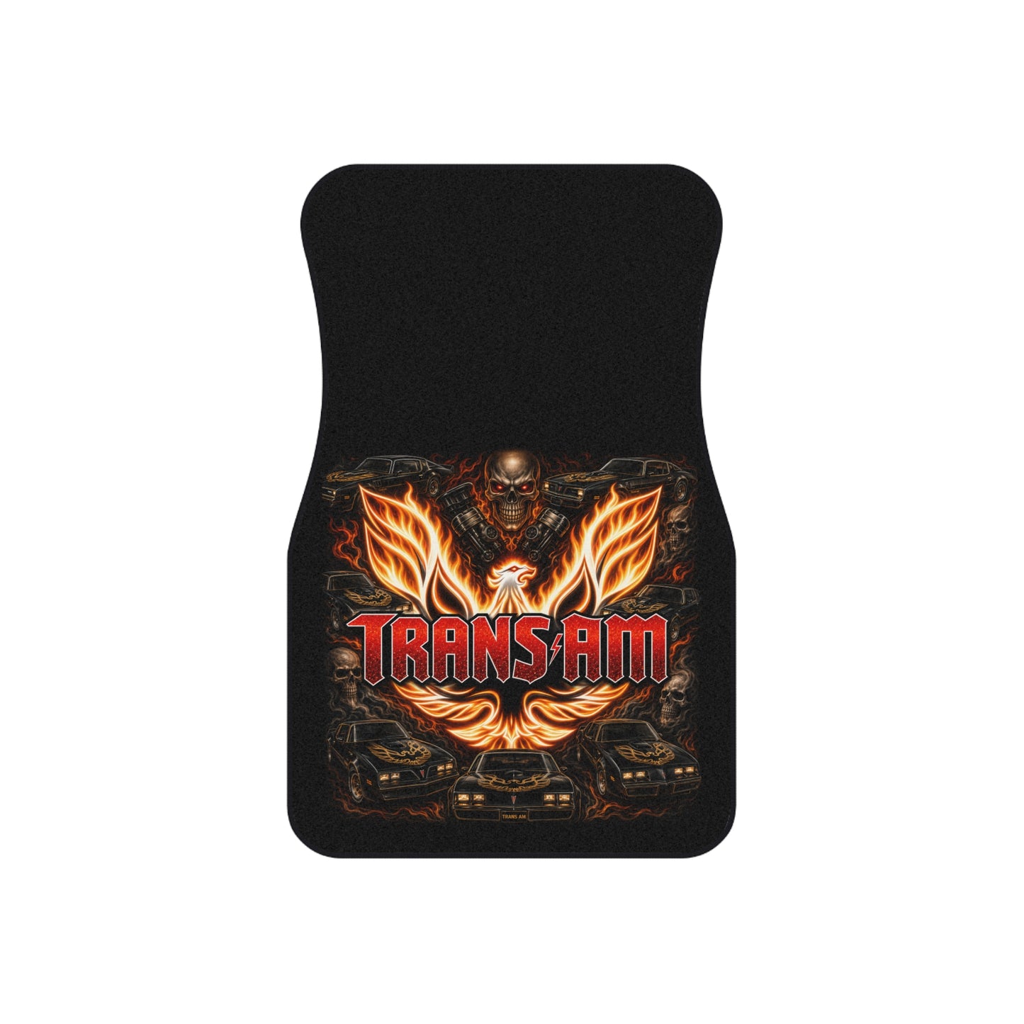 AMAZING Black,Red Logo, Firebird Trans Am,4 Car Mats ,Gift,thin, V1